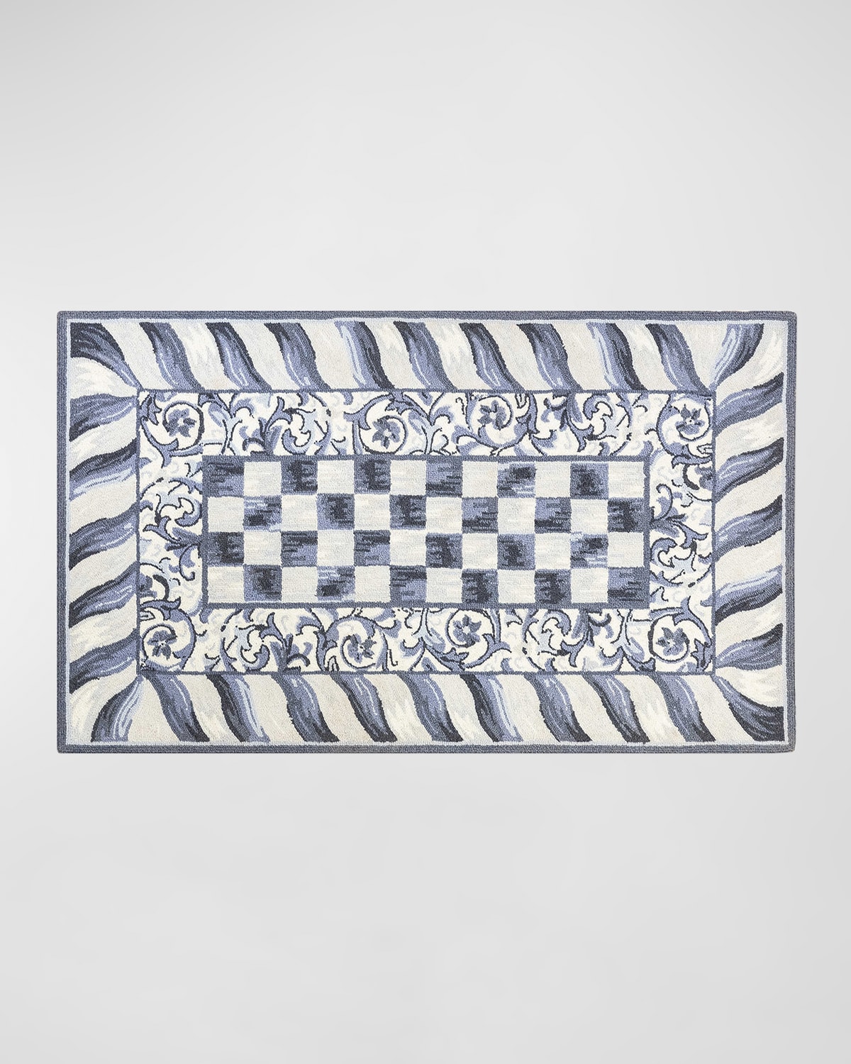 Mackenzie-childs Sterling Check Rug, 3' X 5' In Blue