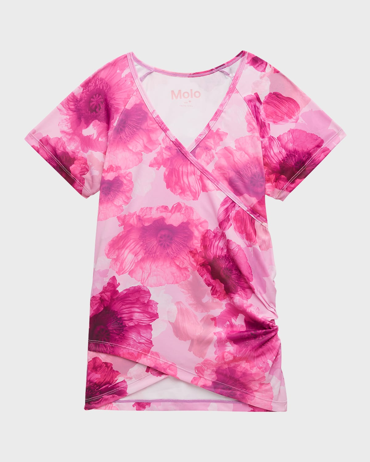 Girl's Oaklee Floral-Print Activewear T-Shirt, Size 7-16