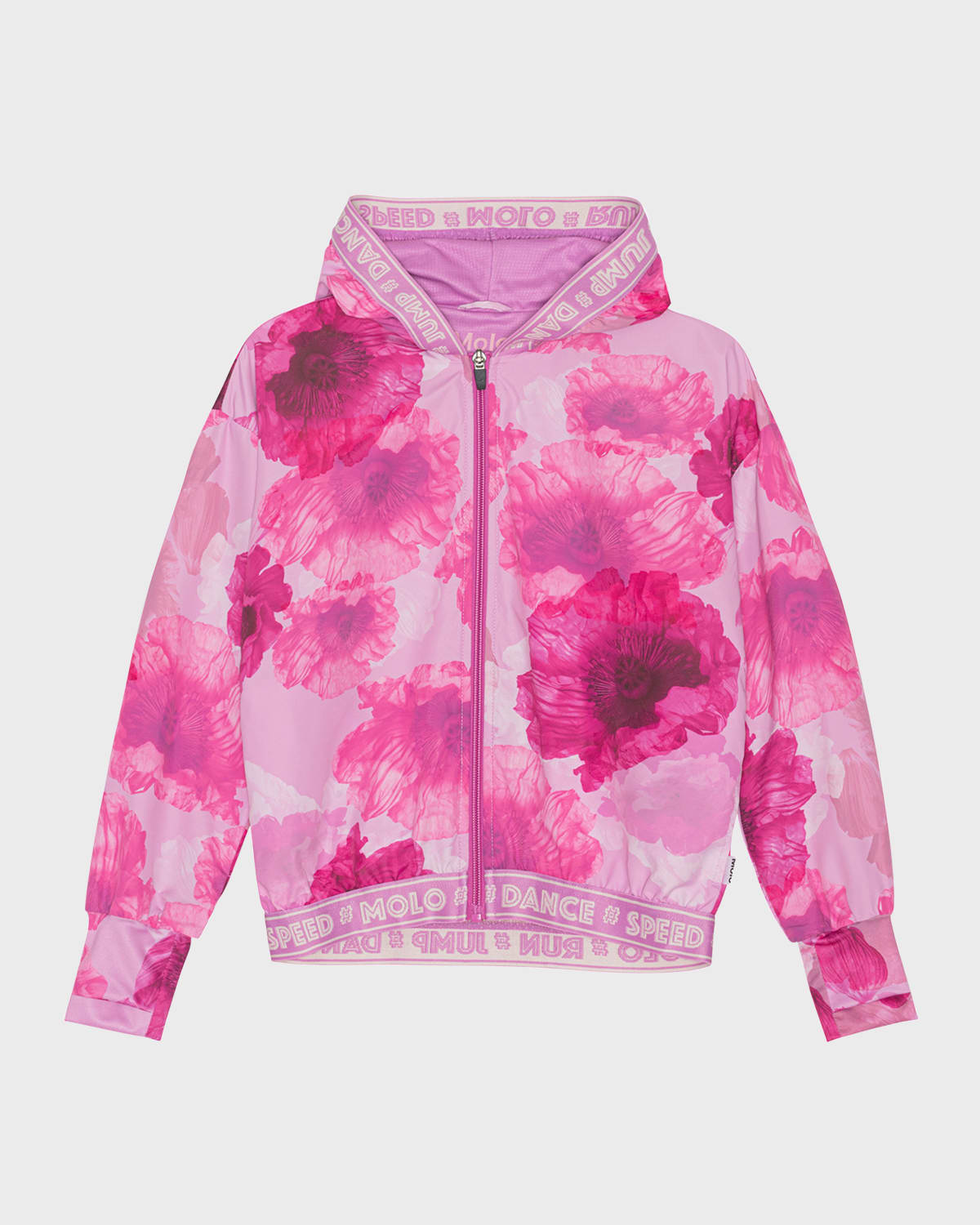 Shop Molo Girl's Ophelia Floral Activewear Sports Jacket In Dreamy Poppies