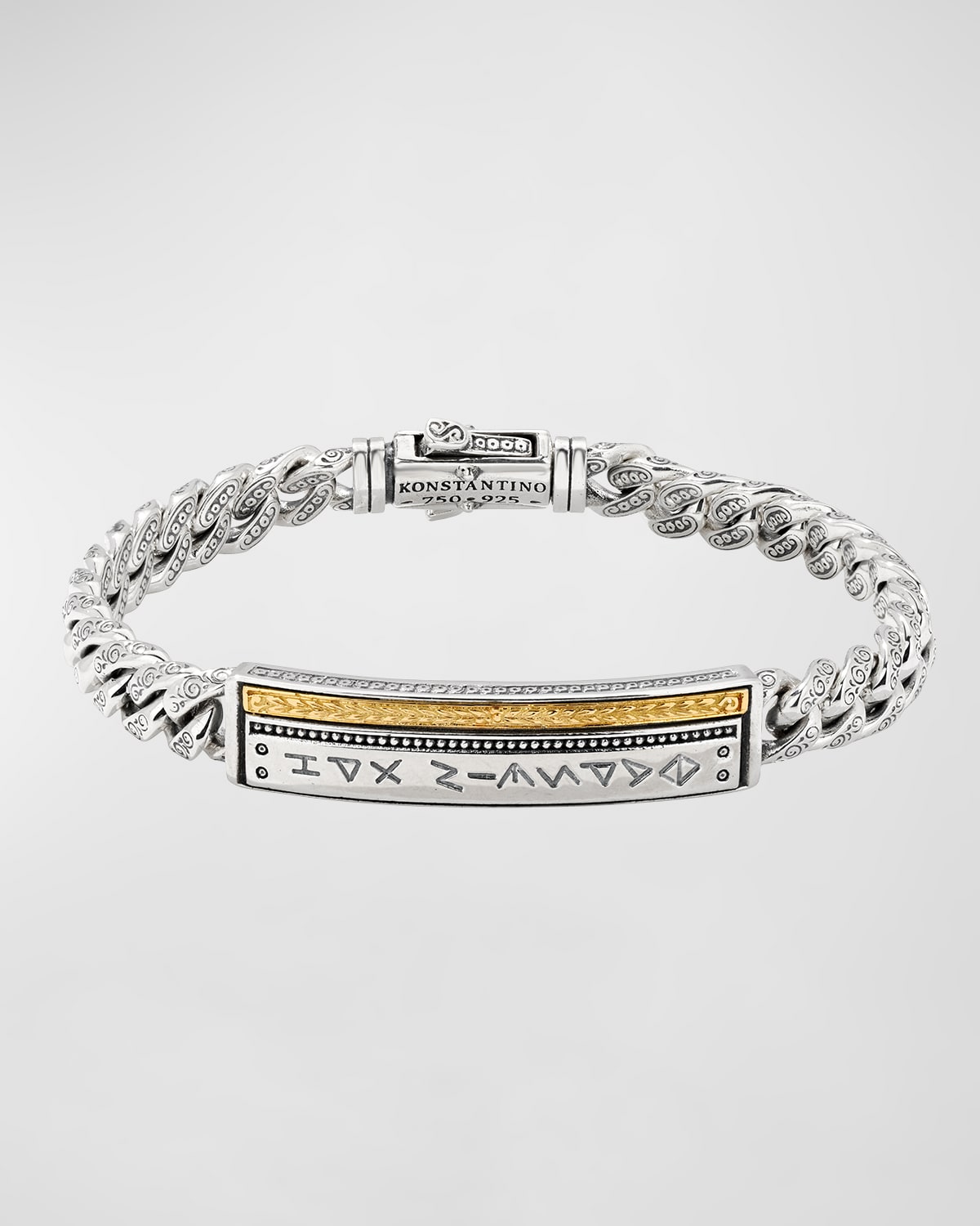 Konstantino Men's Two-tone Chain Id Bracelet In Silver