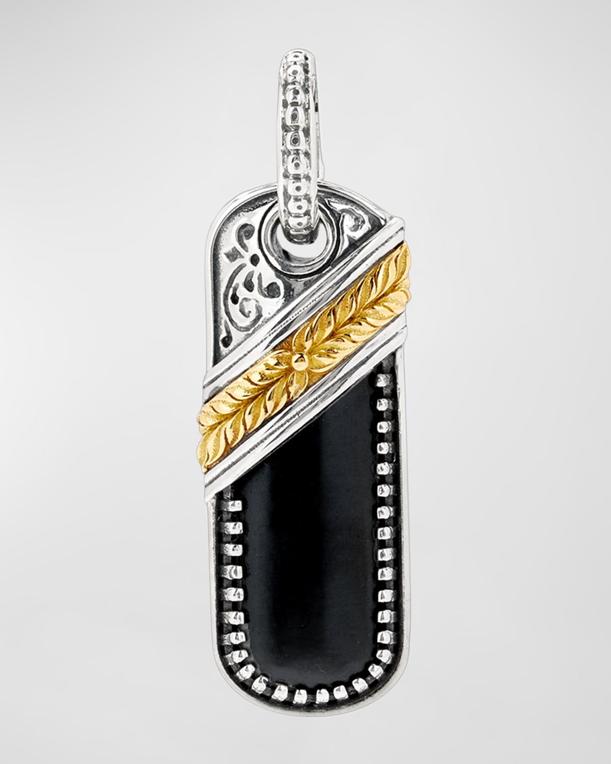 Konstantino Men's Silver & Gold Oblong Pendant With Black Onyx