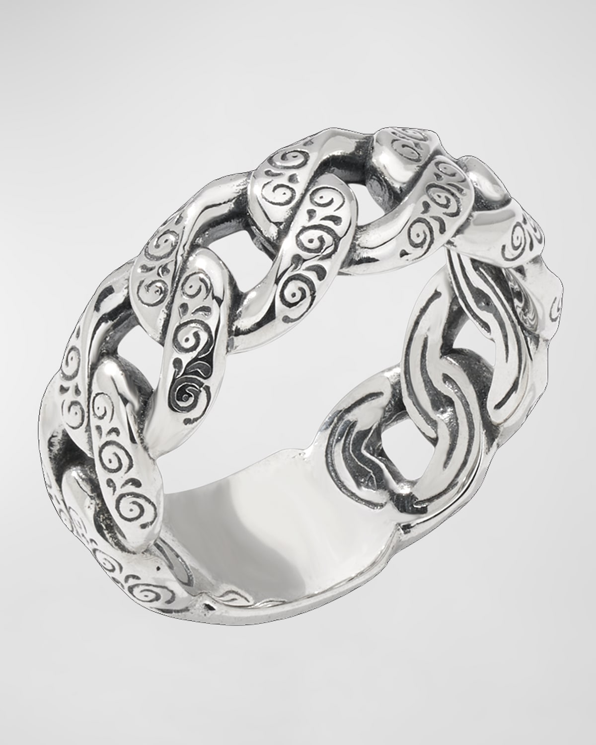 KONSTANTINO MEN'S STERLING SILVER LINK BAND RING