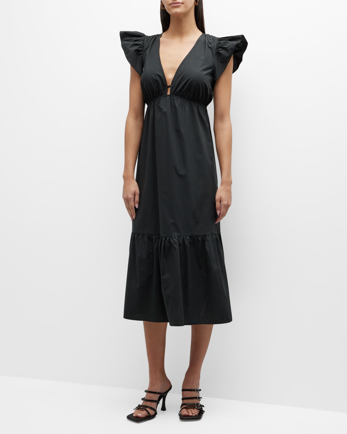 Rails Tina Keyhole Midi Dress In Black | ModeSens