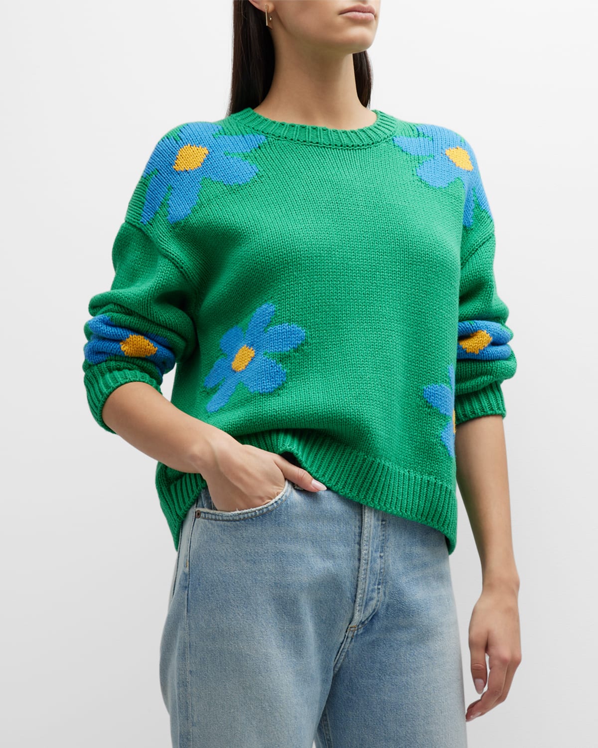 Zoey Crewneck Flower Sweater
