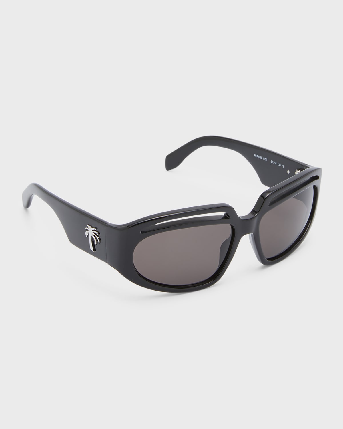 Palm Angels Men's Heights Palm Icon Square Sunglasses In Black Dark Grey