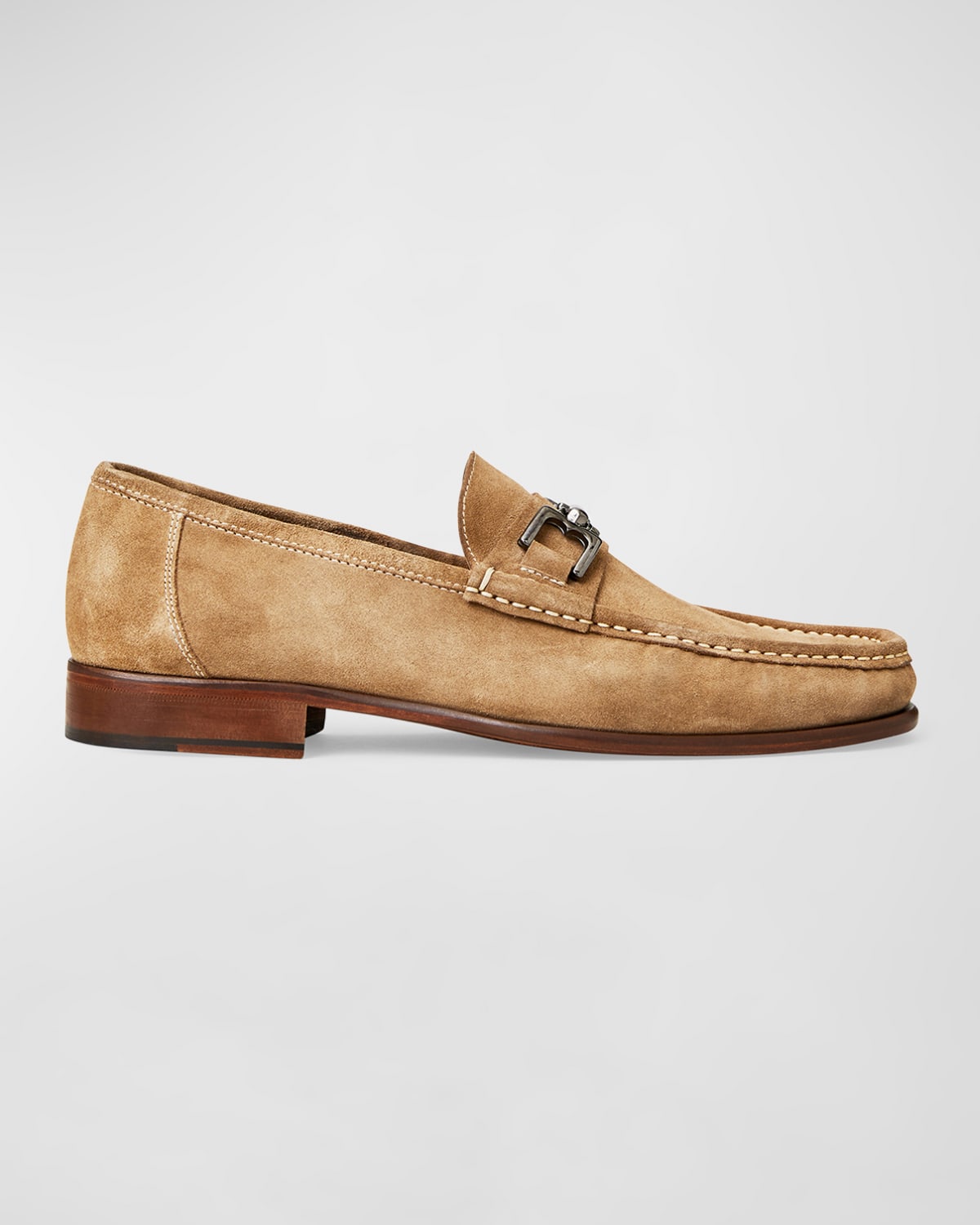 Shop Bruno Magli Men's Trieste Horse-bit Leather Loafers In Taupe Suede