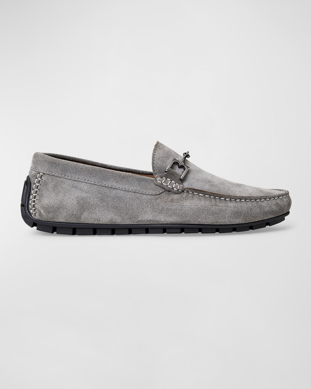 Bruno Magli Men's Xander Suede Driving Moccasin Loafers In Light Grey Suede