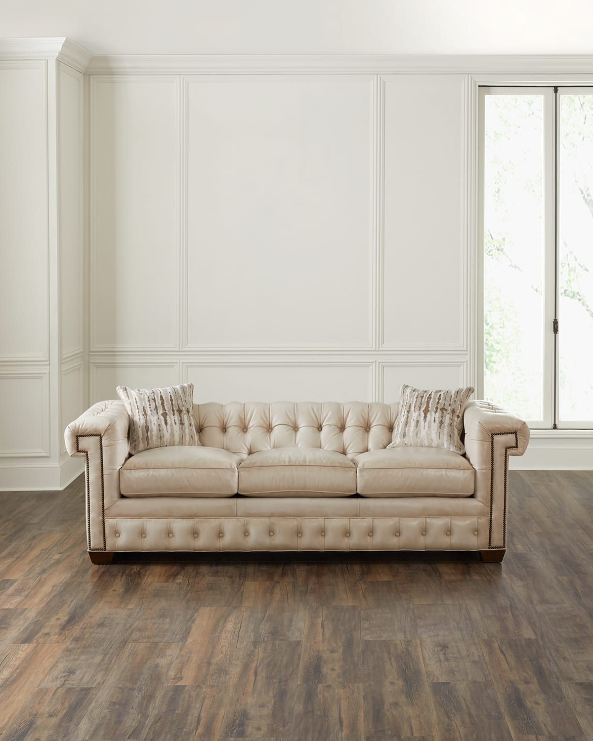 Old Hickory Tannery Valko Leather Chesterfield Sofa, 97.5"
