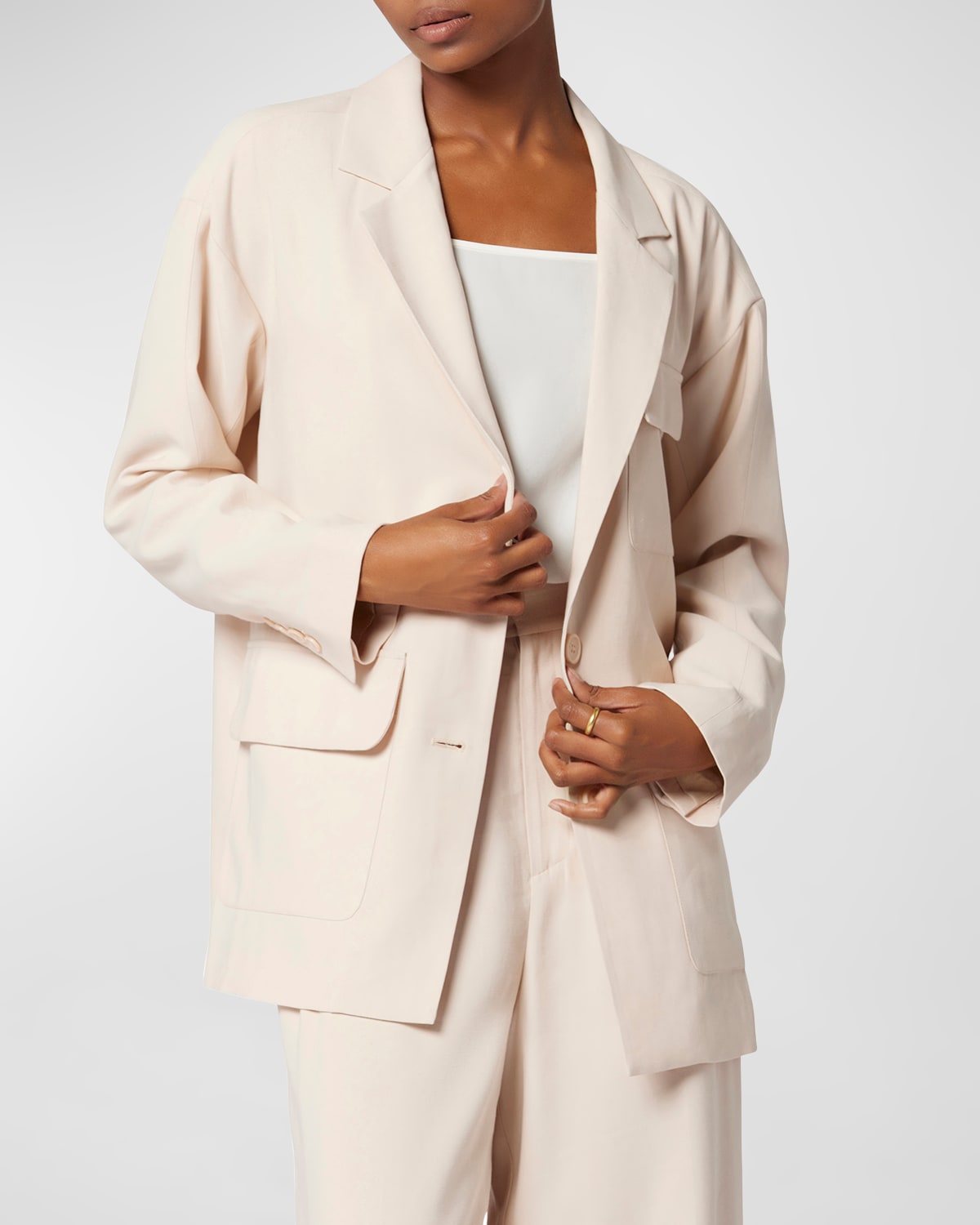 Equipment Single-breasted Blazer In Shifting Sand