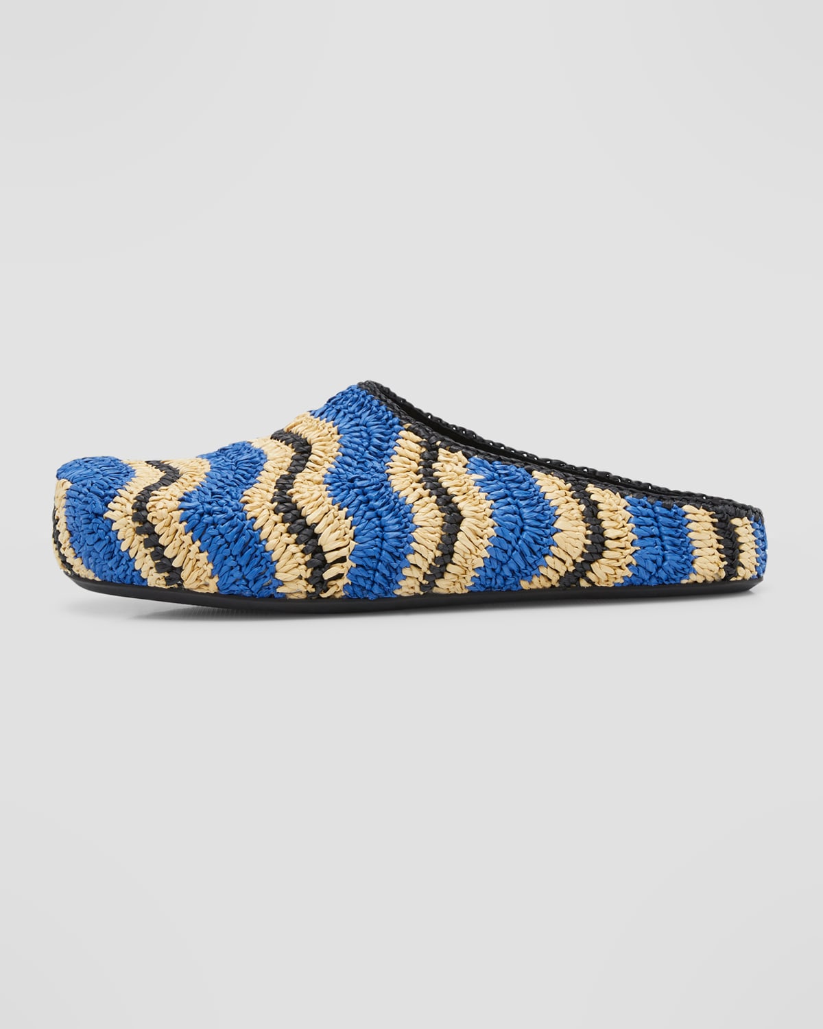 Shop Marni Men's Fussbet Sabot Raffia Clogs In Blue