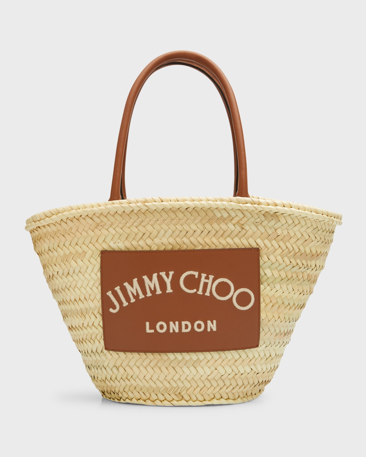 Jimmy Choo Beach Basket Tote Bag In Natural/tan/ecru