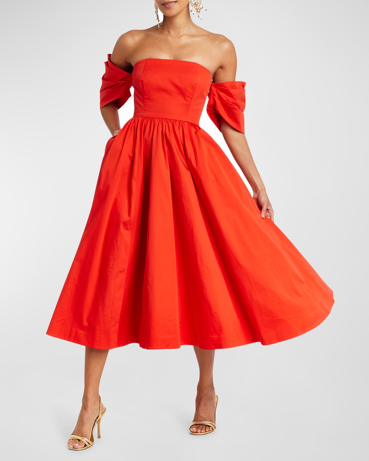 Odette Off-Shoulder Cutout Midi Dress