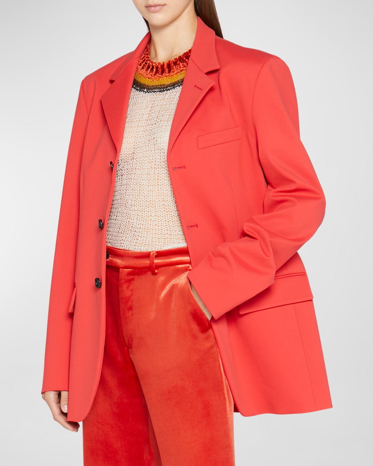 Marni Single-breasted Blazer Jacket In Red