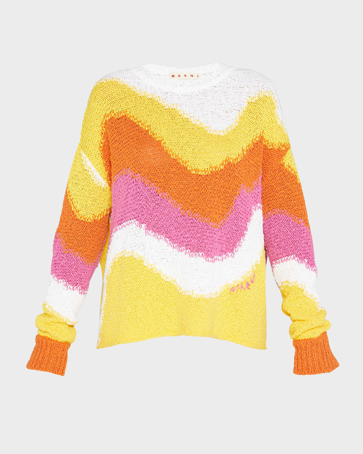 Marni Woman Sweater Yellow Size 4 Cotton In Orange