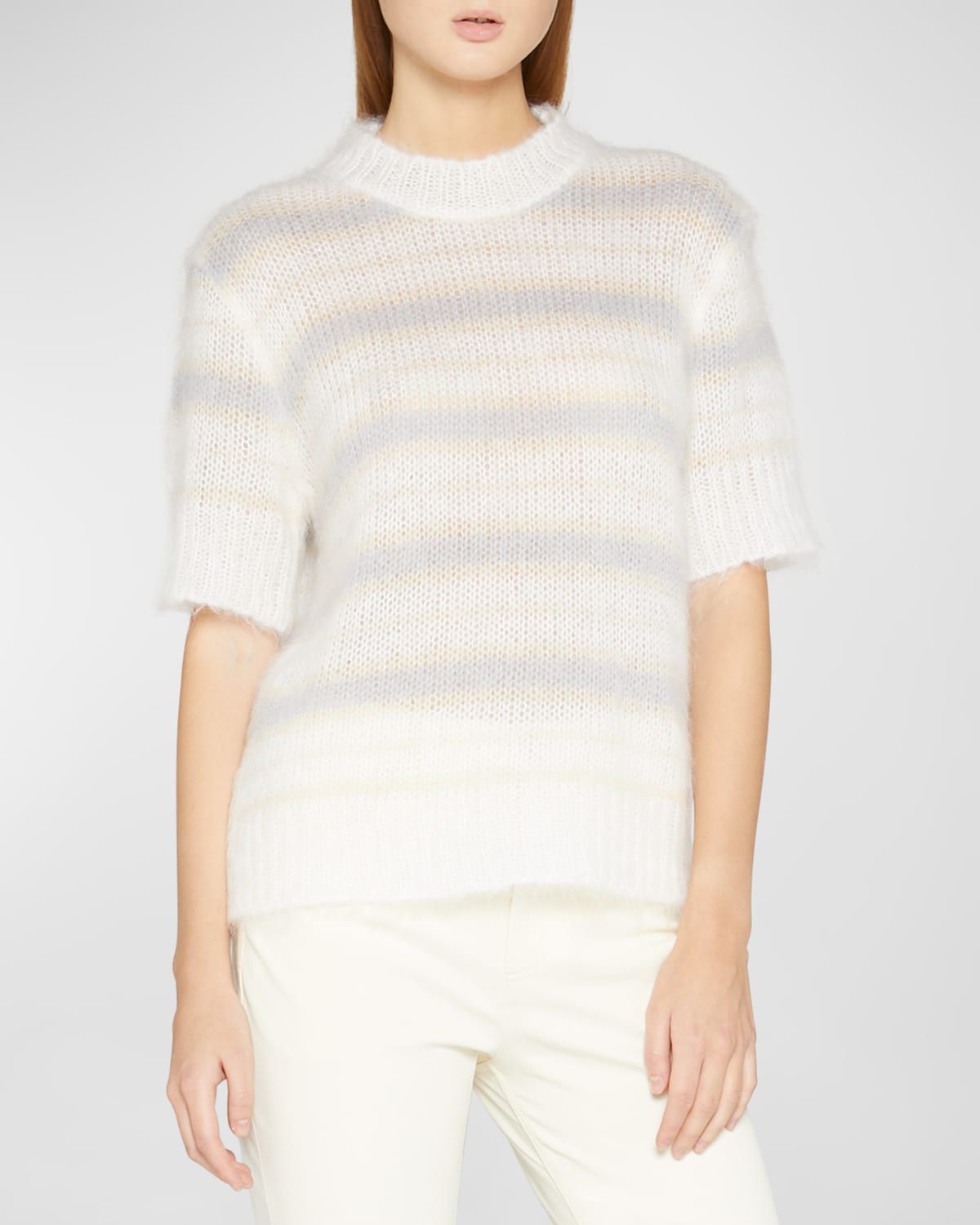 Marni Women's Mohair Short-sleeve Sweater In White