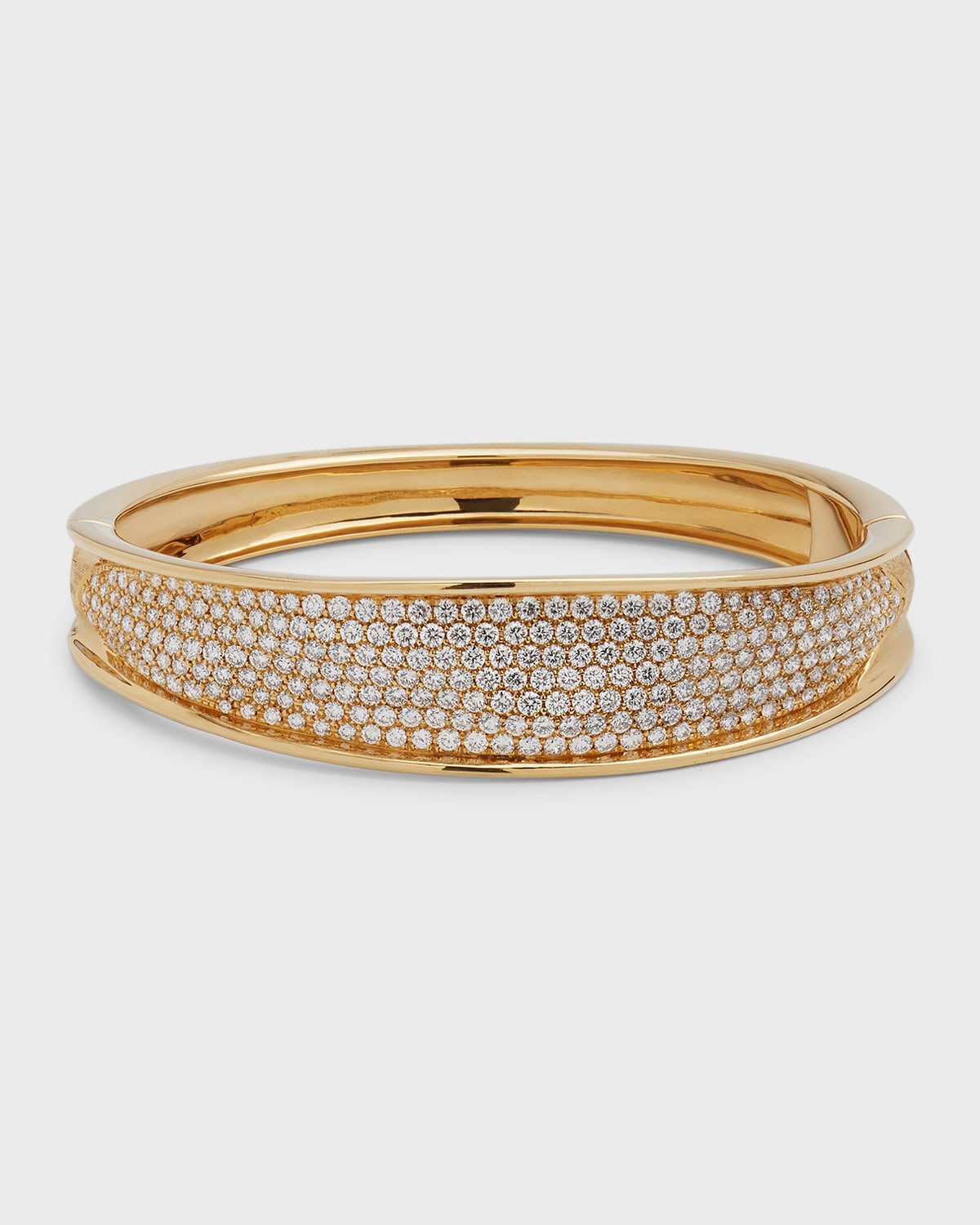 18K Yellow Gold Pave Diamond Lunaria Bracelet