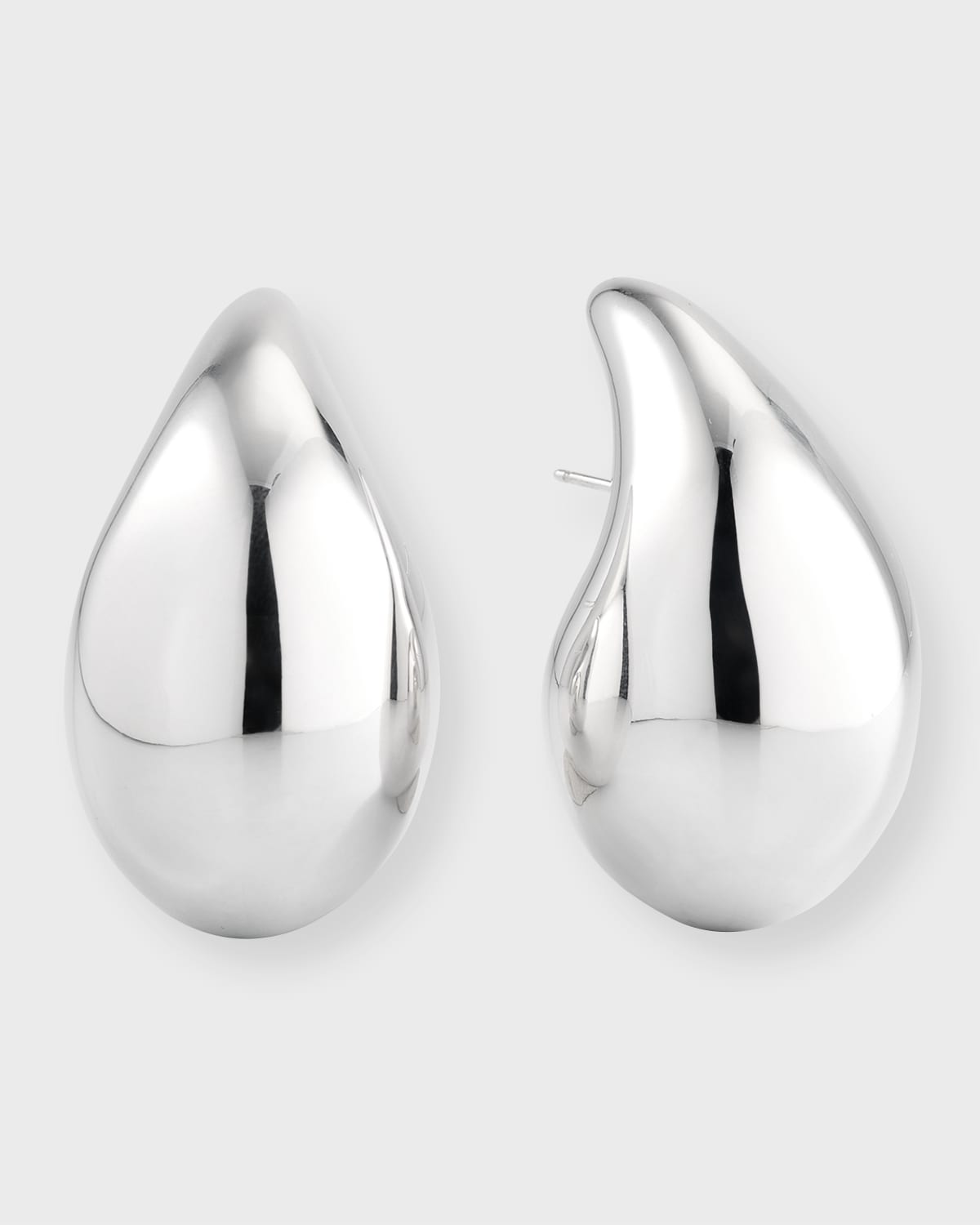 BOTTEGA VENETA POLISHED DROP EARRINGS, SILVER