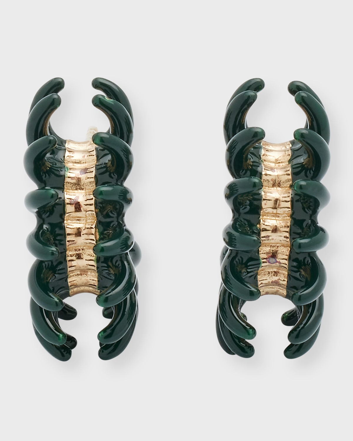 Bottega Veneta Hand-enameled Earrings In Peridot