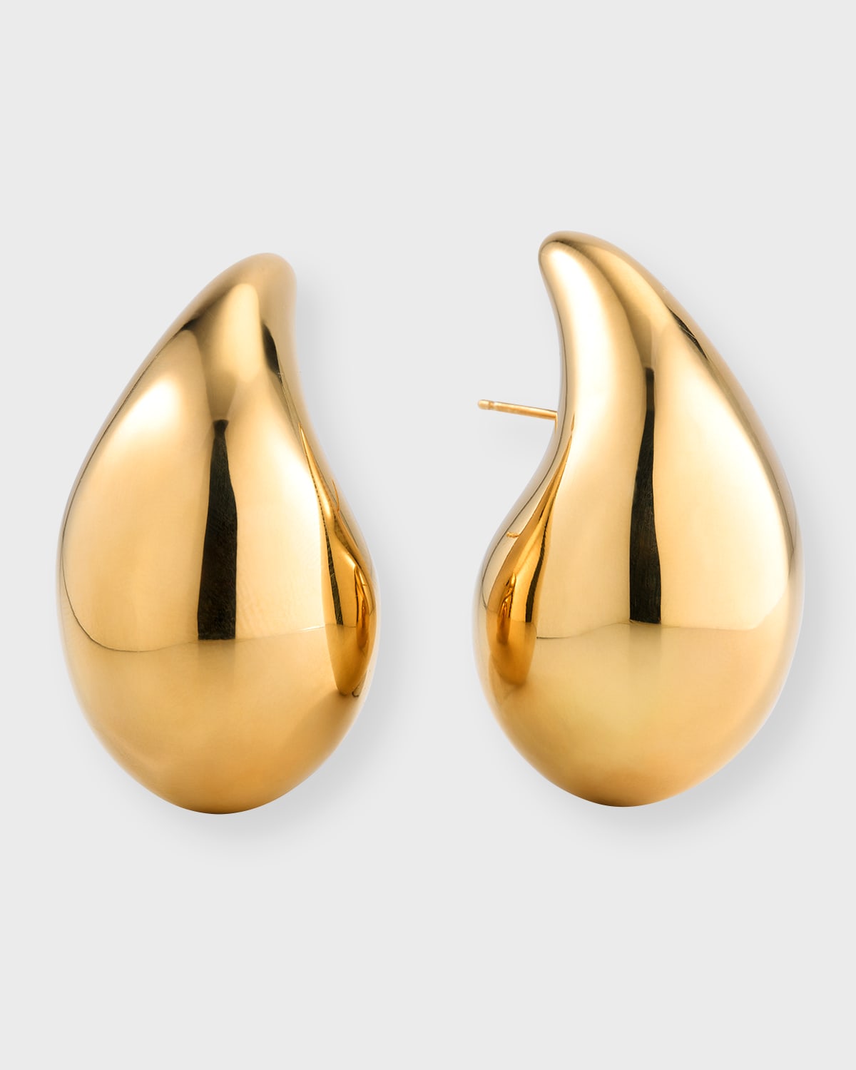 BOTTEGA VENETA POLISHED DROP EARRINGS, GOLD