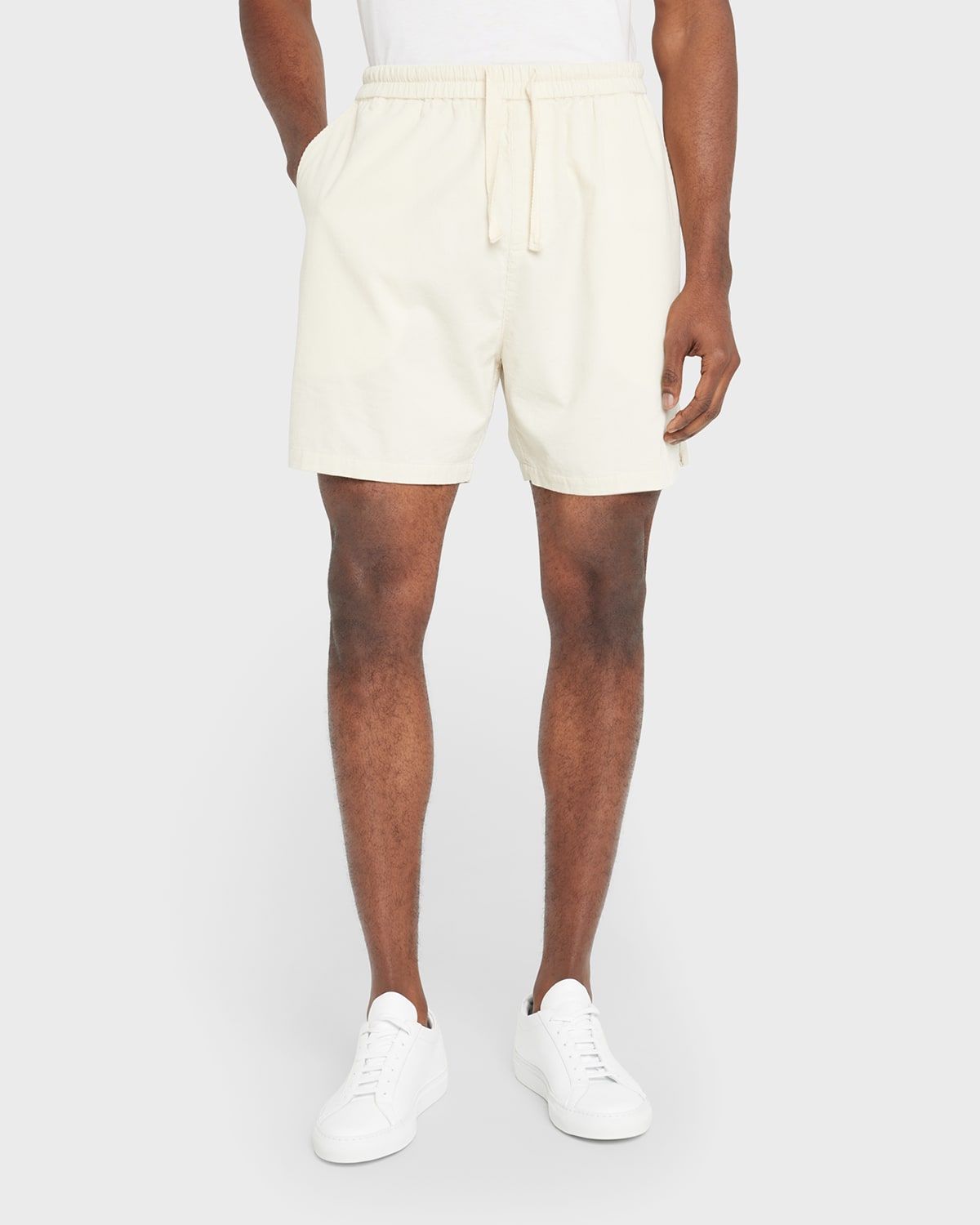 Frame Straight-leg Cotton-corduroy Shorts In Neutrals