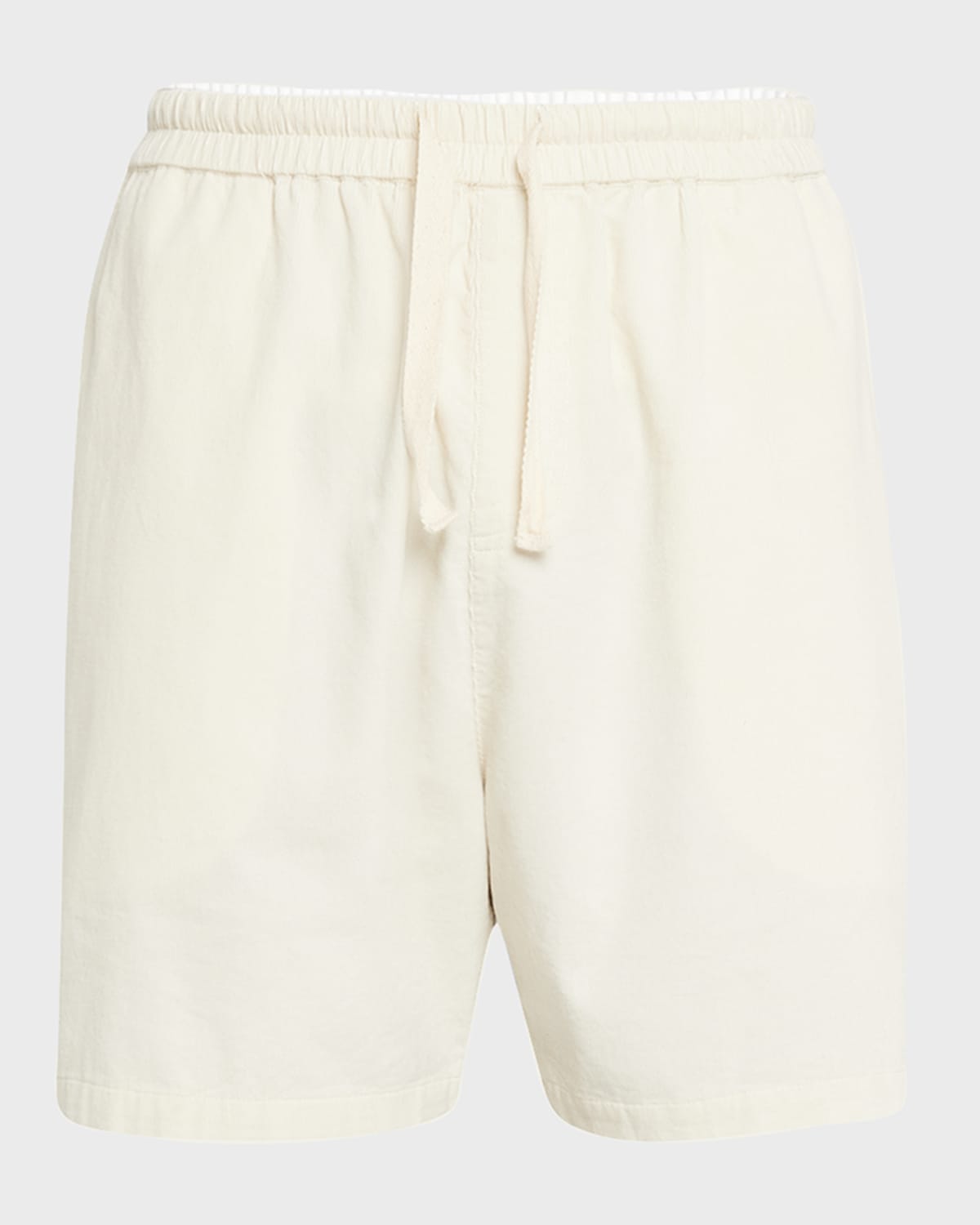 Frame Straight-leg Cotton-corduroy Shorts In White Beig