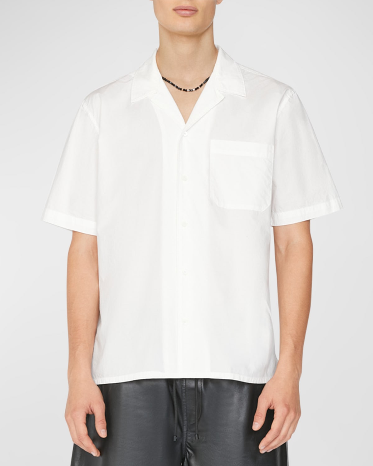 Frame Men's Cotton Camp Shirt In Milk