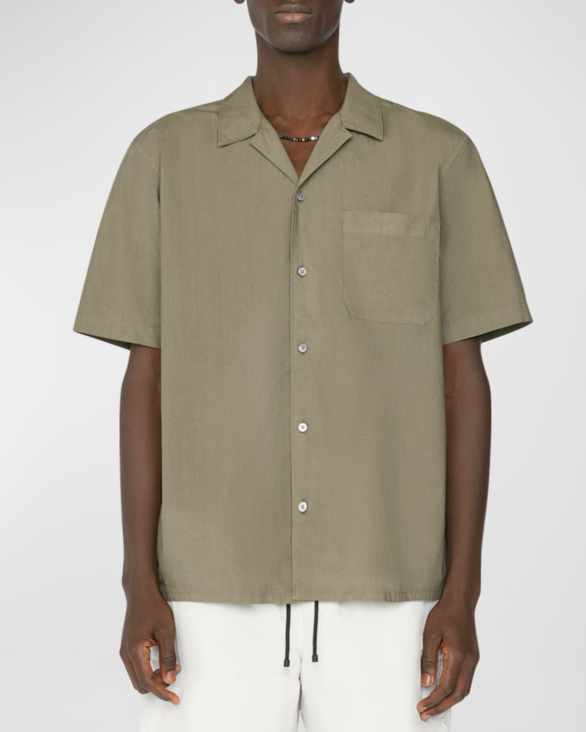 Frame Men's Cotton Camp Shirt In Old Green