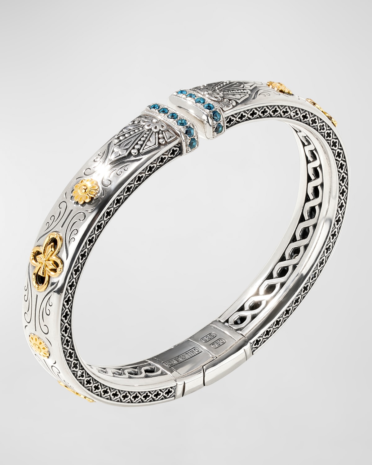 Konstantino 18k Gold Blue Spinal Bracelet In Silver