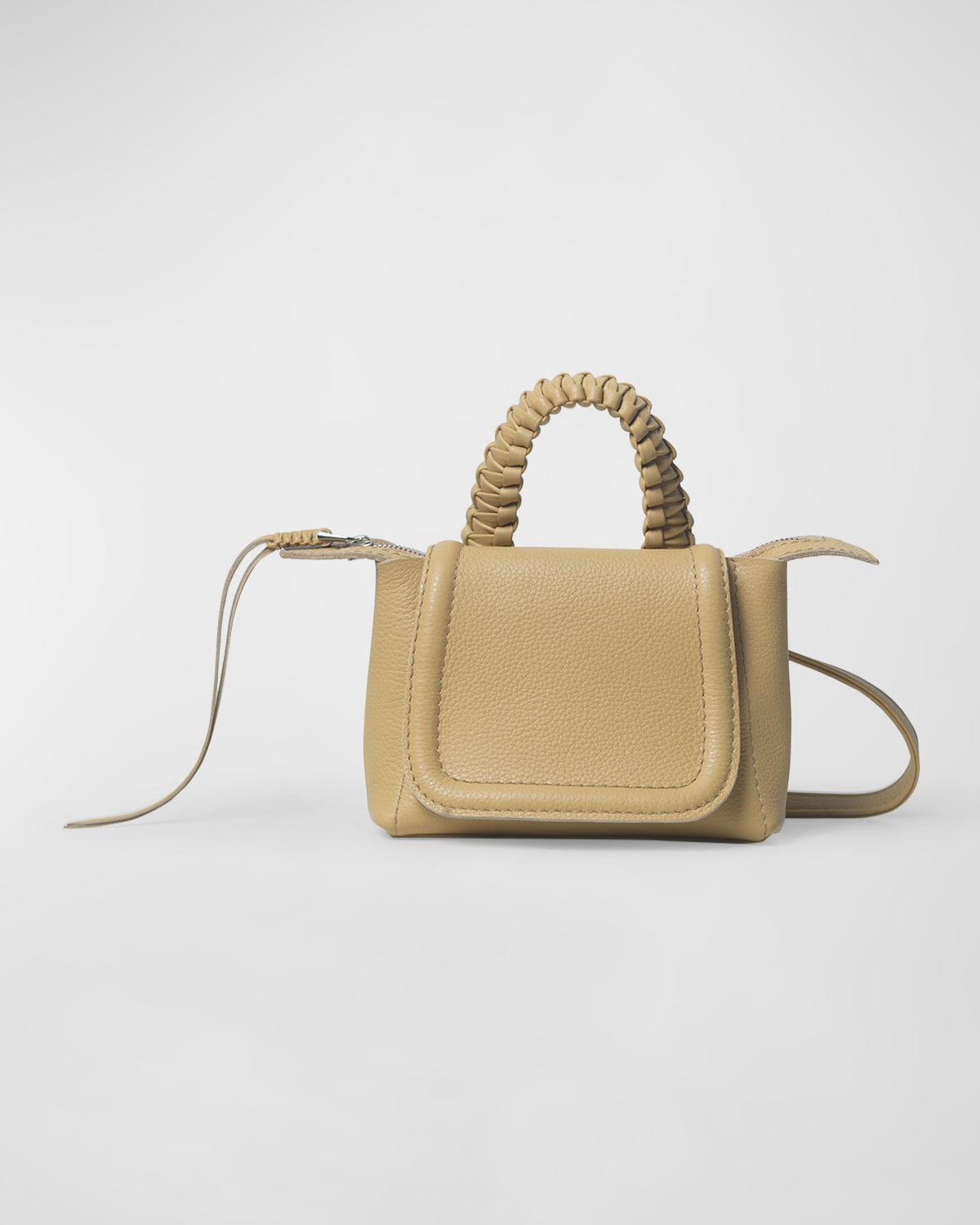 Callista Mini Grained Leather Top-handle Bag In Magnolia