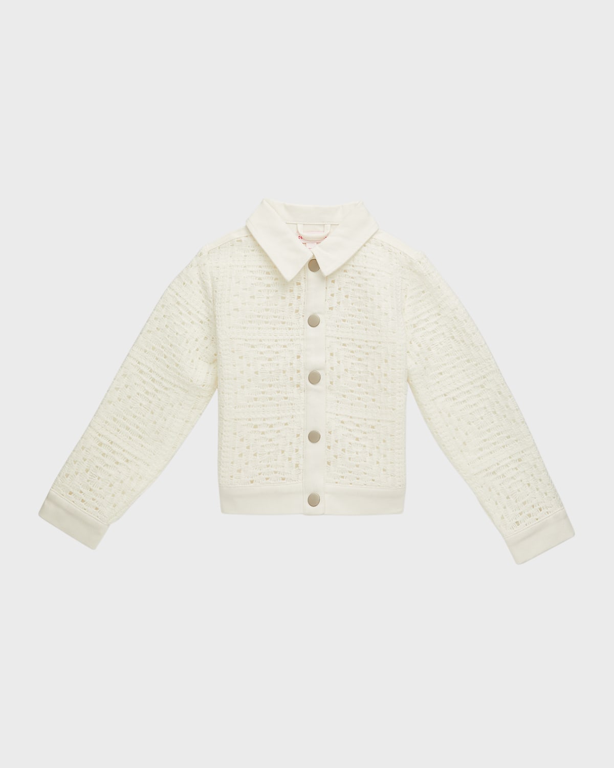 Girl's Crochet Denim Jacket, Size 4-6X