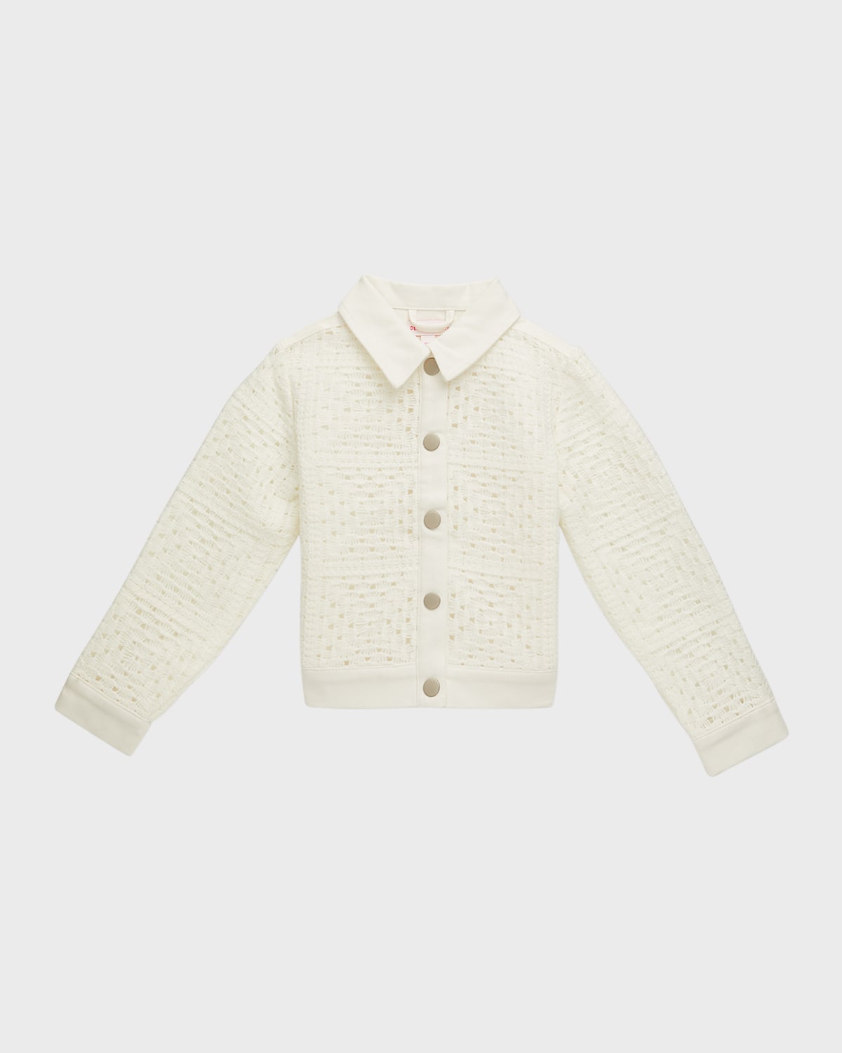 Girl's Crochet Denim Jacket, Size S-XL