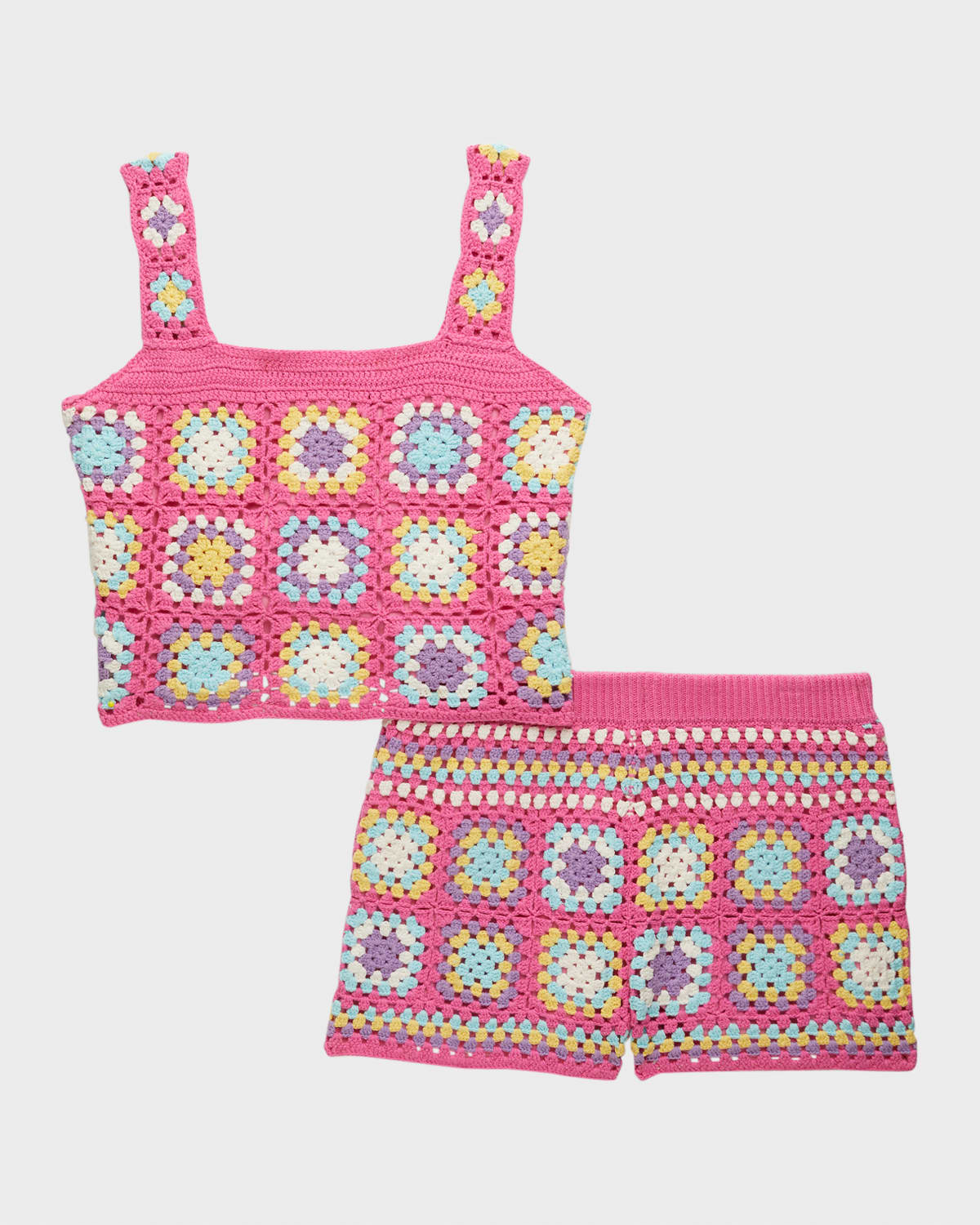 Girl's Crochet Shorts 2-Piece Set, Size 4-6X