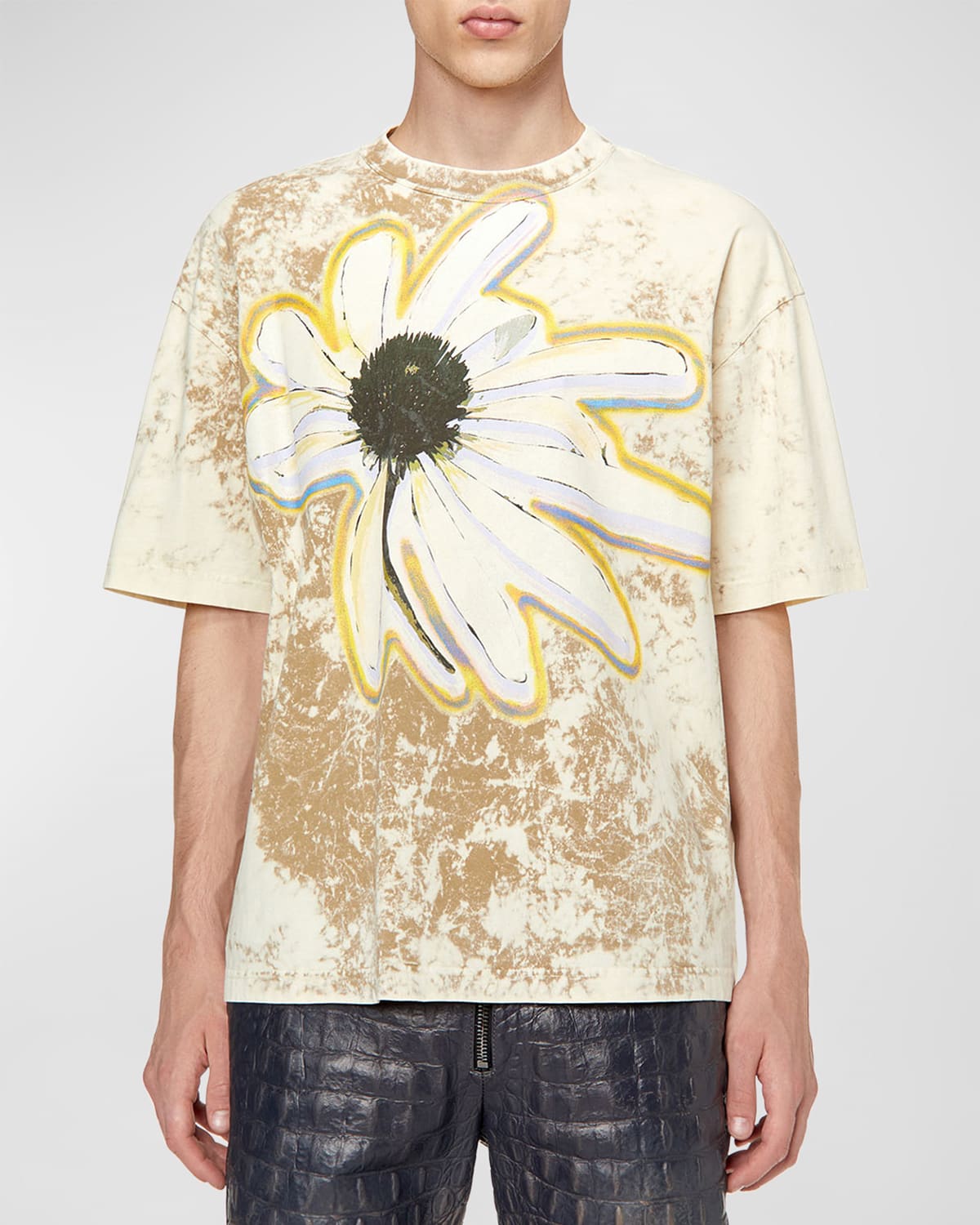 Men's T-Wash-H3 Flower Print T-Shirt