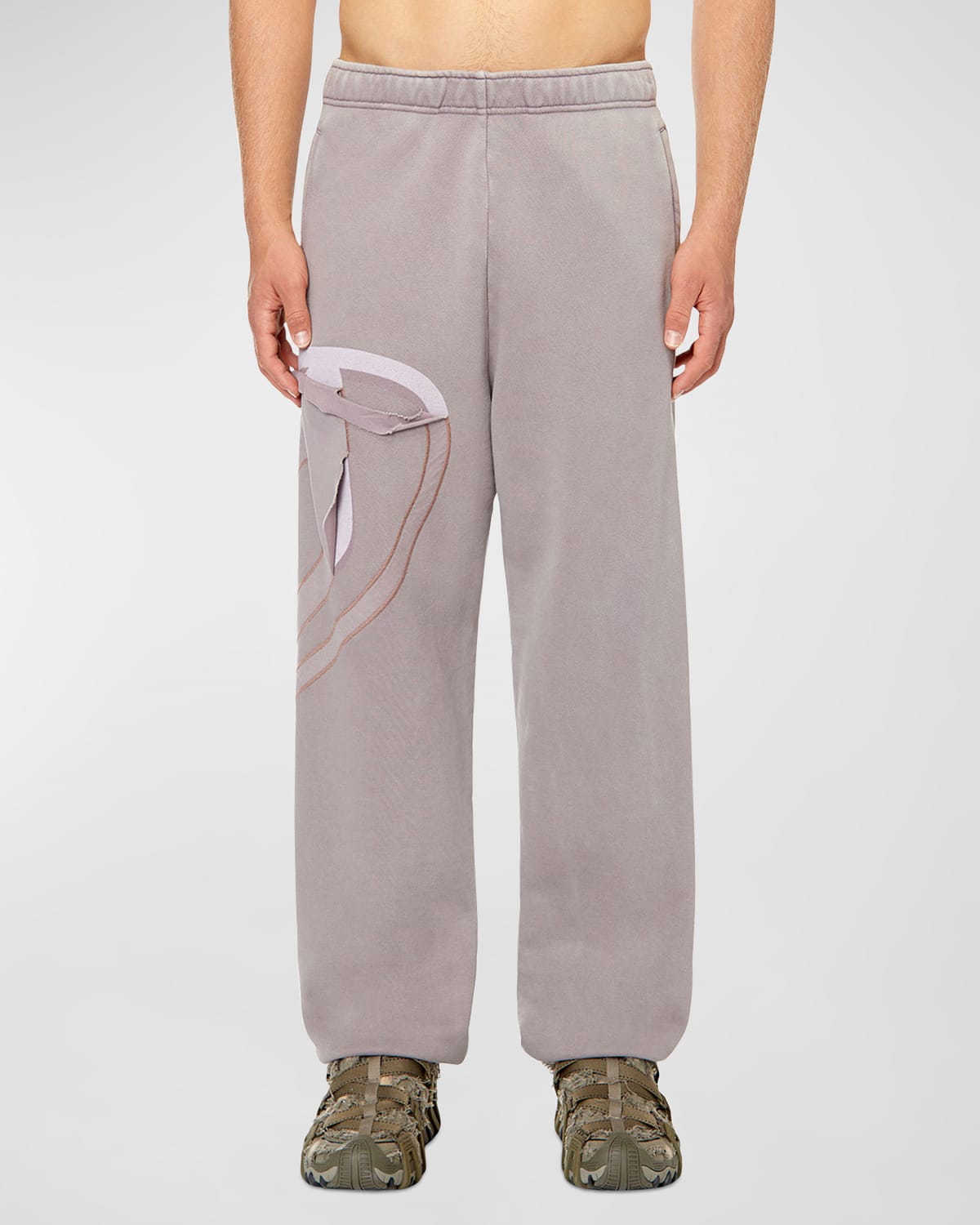 Diesel P-marky Cotton Track Pants In Mauve