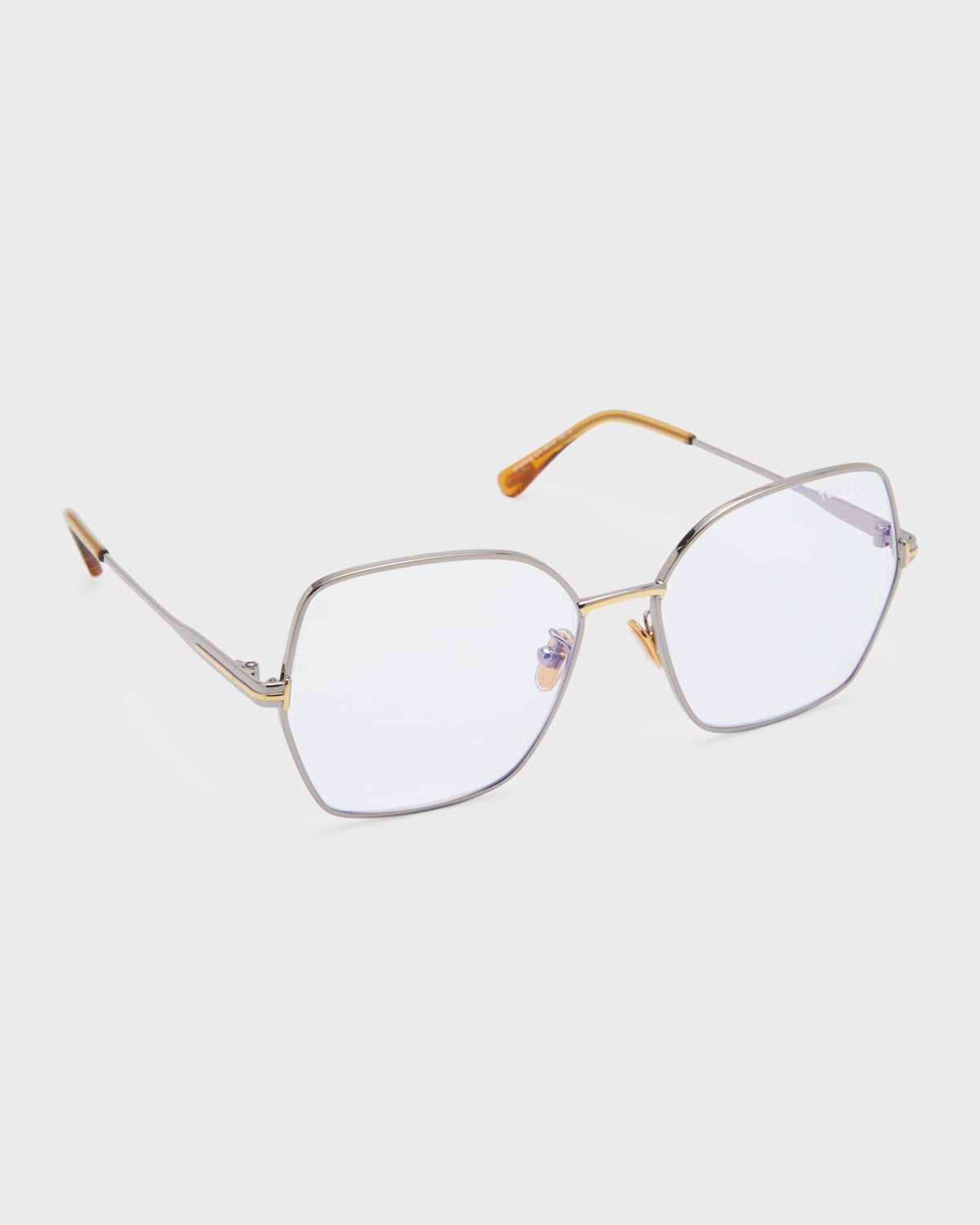 Shop Tom Ford Blue Blocking Two-tone Metal Butterly Glasses