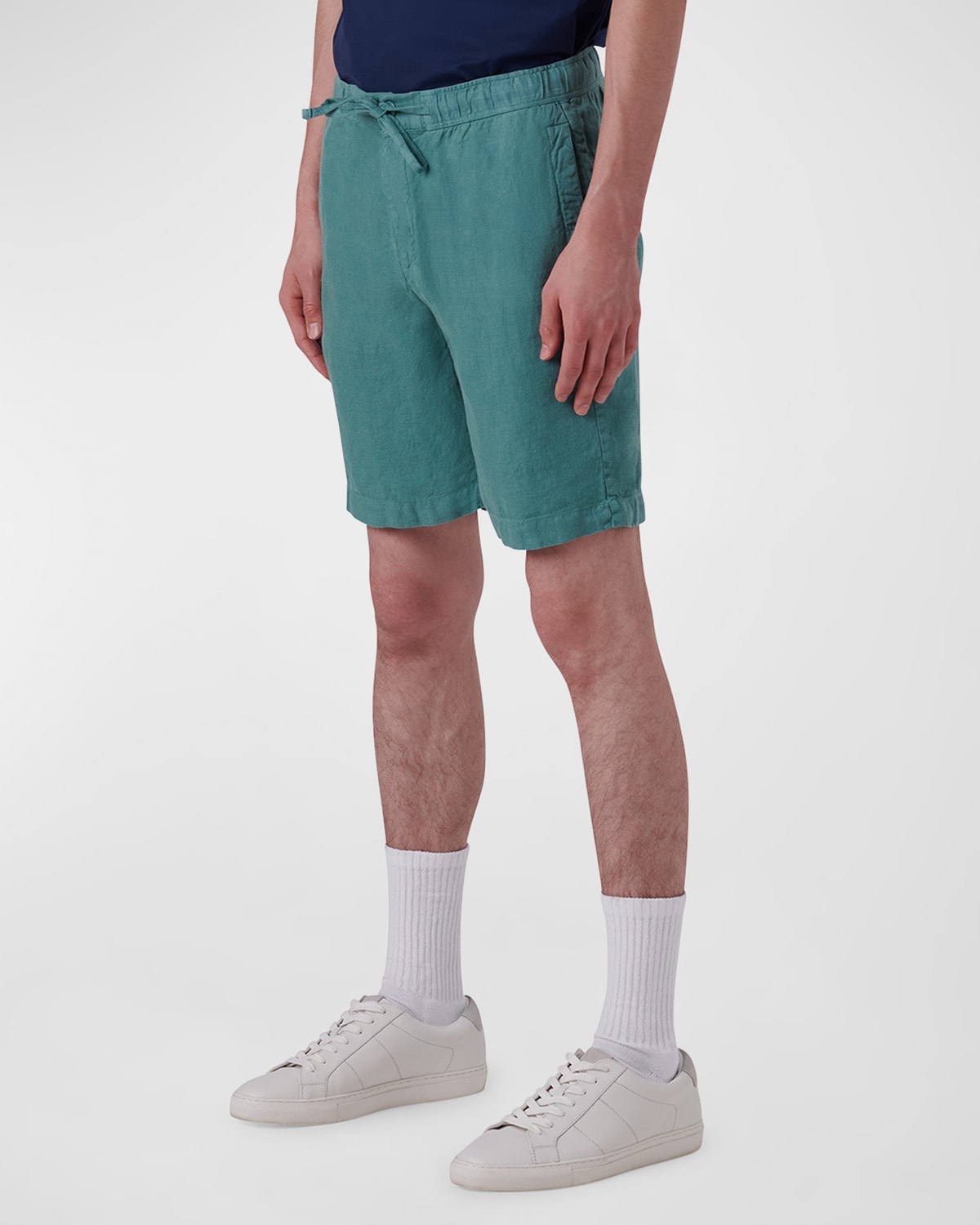 Bugatchi Men's Linen Drawstring Bermuda Shorts In Celadon