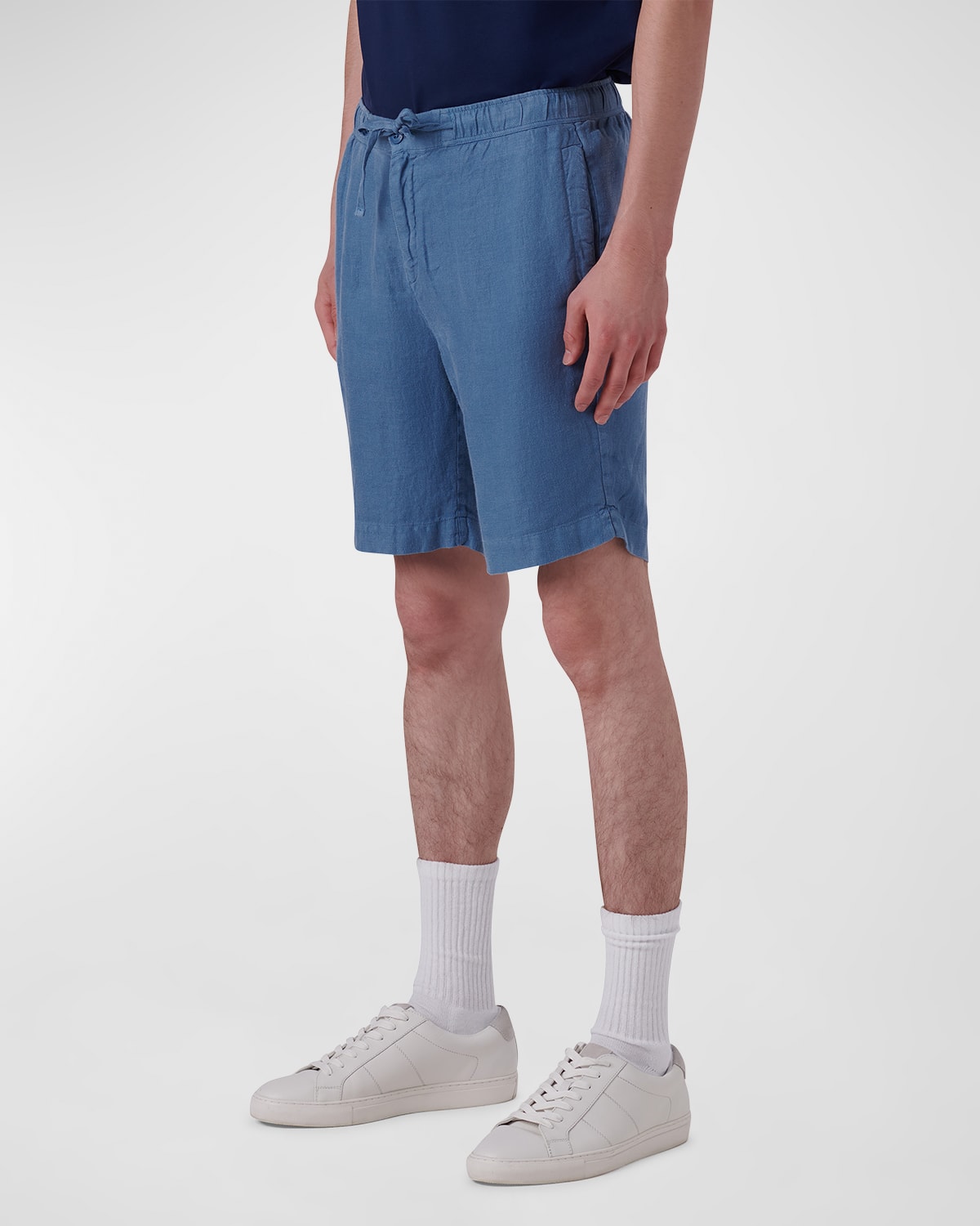 BUGATCHI MEN'S DRAWSTRING LINEN SHORTS