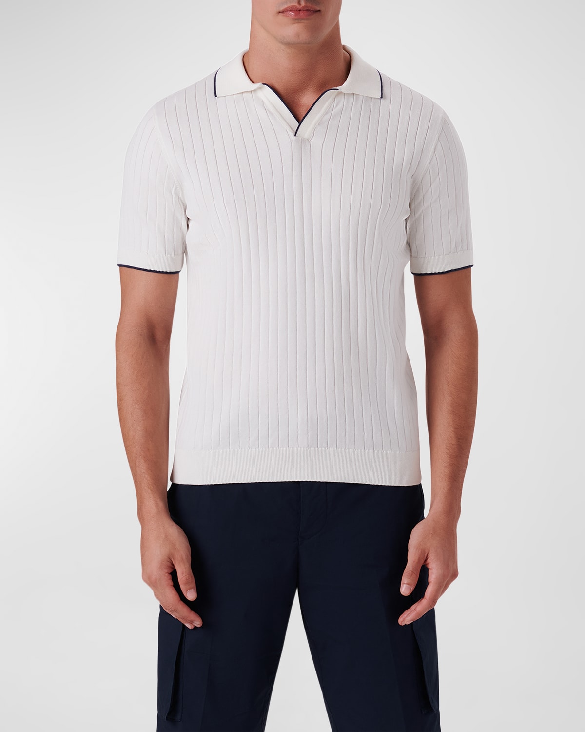 Bugatchi Men's Ribbed Polo Sweater
