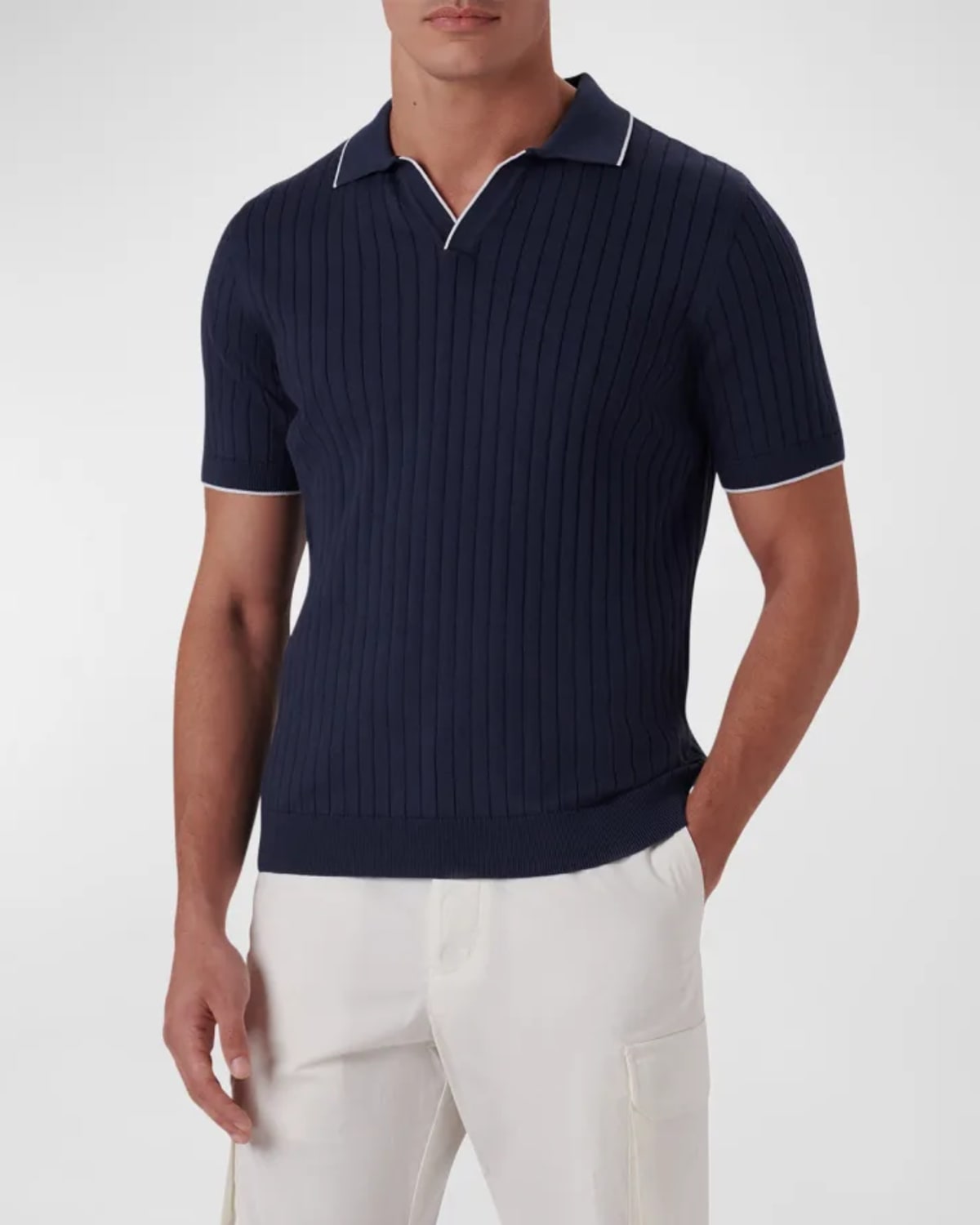 Bugatchi Men's Ribbed Polo Sweater