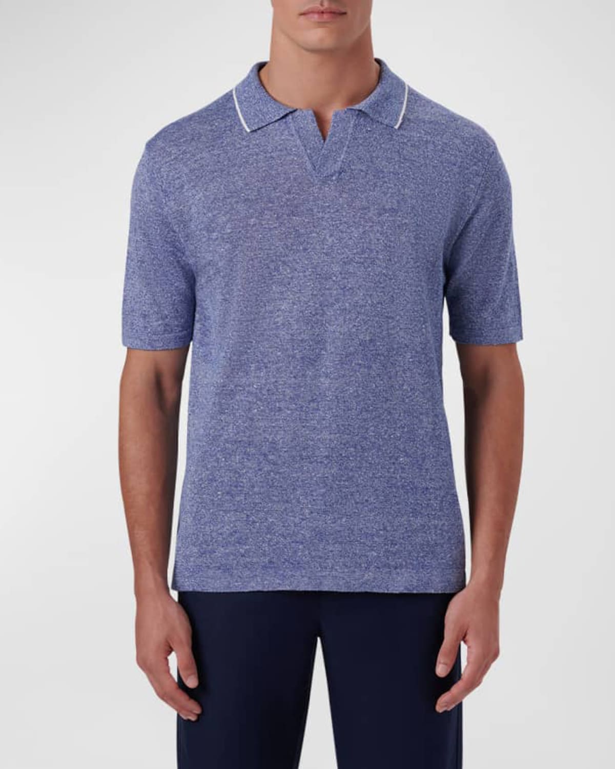 Bugatchi Men's Linen-Cotton Polo Sweater