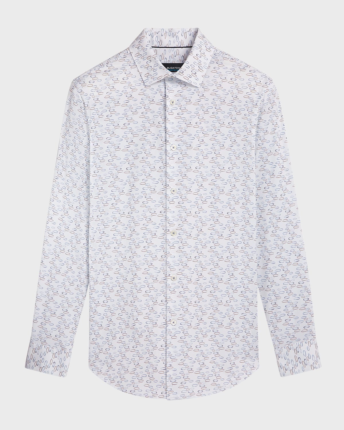 Bugatchi Men's Ooohcotton Tech Abstract Sport Shirt In Biscotti