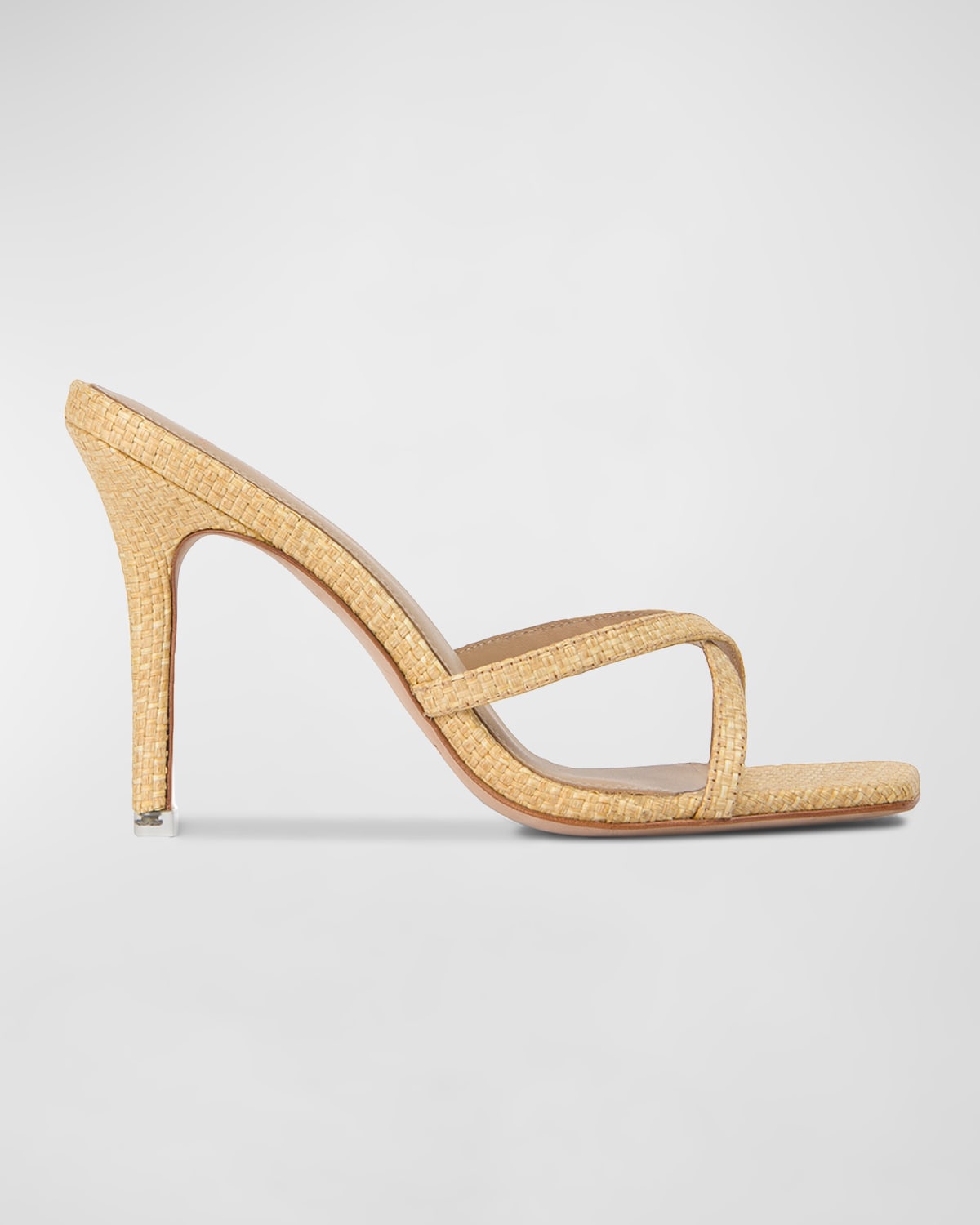 Black Suede Studio Arielle Sandal In Raffia