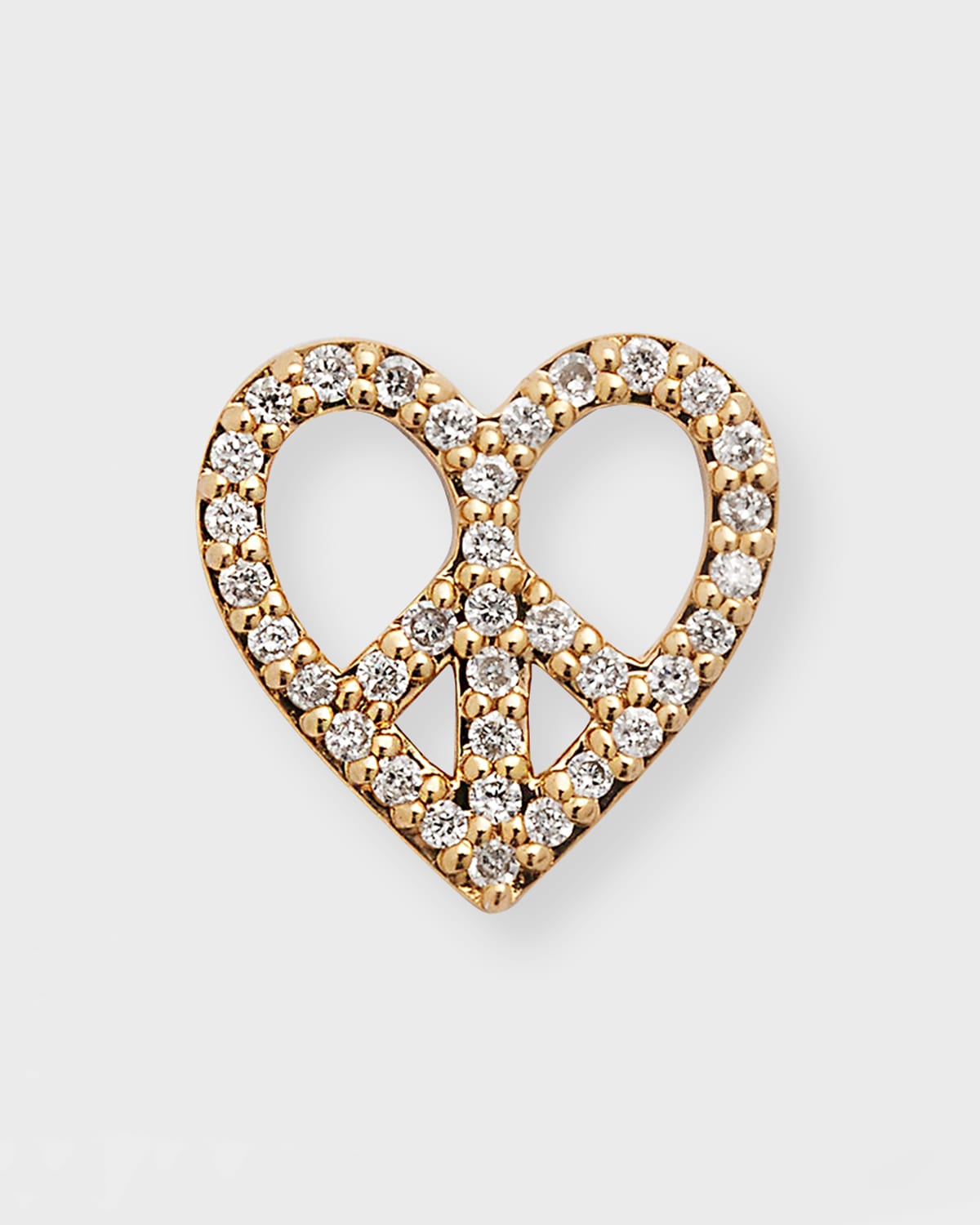 Shop Sydney Evan Heart-shaped Diamond Peace Sign Single Earring