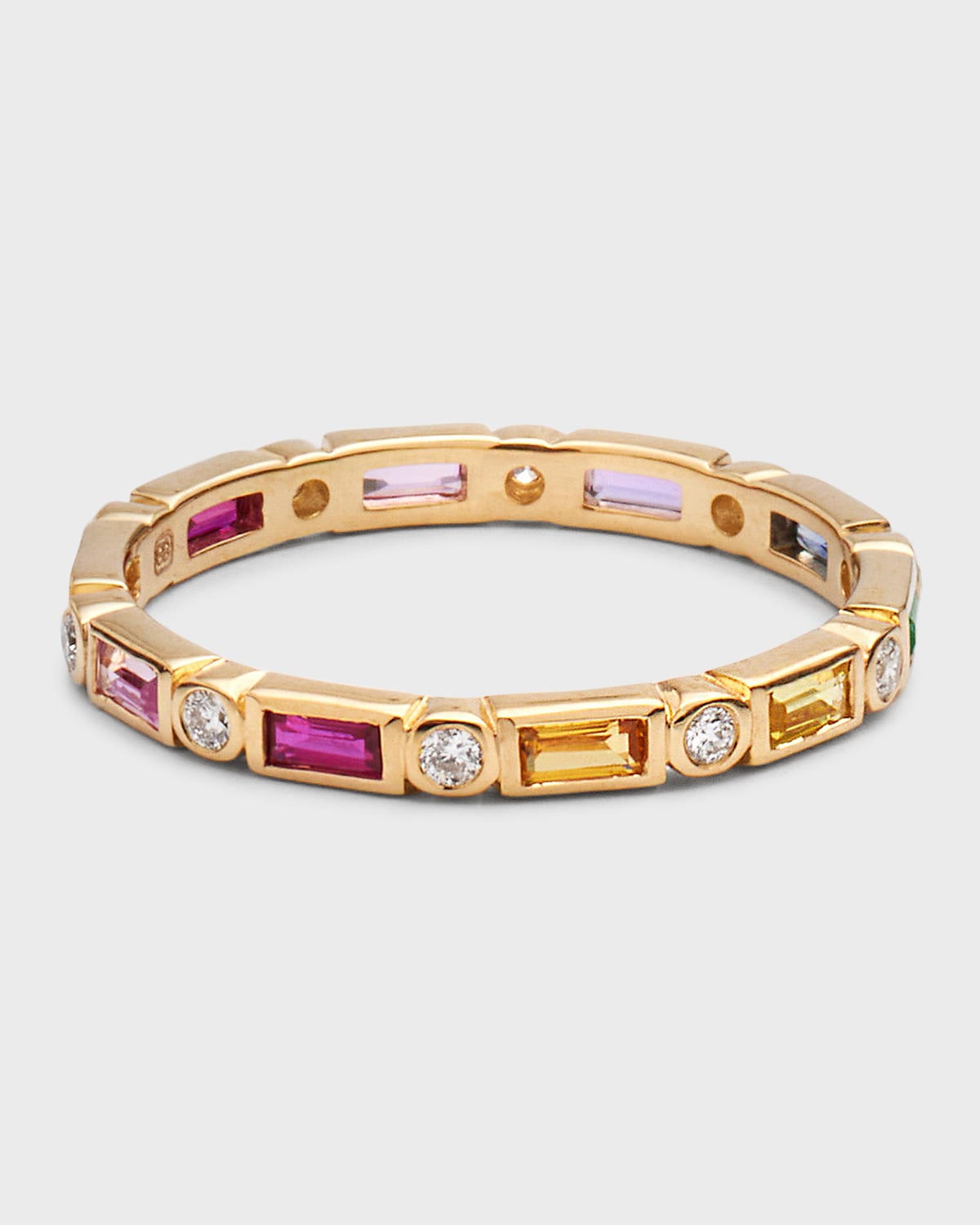 SYDNEY EVAN 14K GOLD MULTI-STONE ETERNITY RING