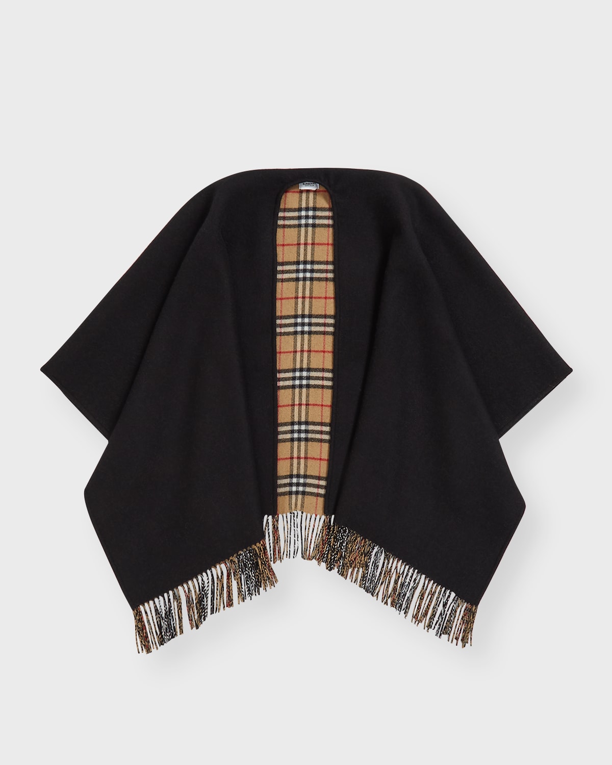 BURBERRY REVERSIBLE CHECK WOOL CAPE