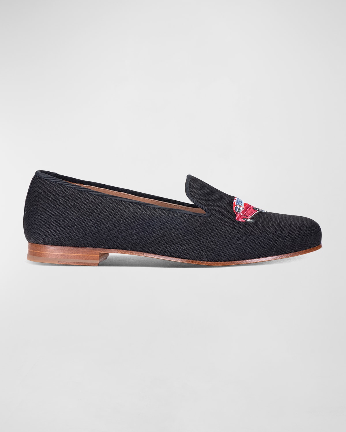 Stubbs and Wootton Men s Embroidered Car Linen Smoking Slippers Smart Closet