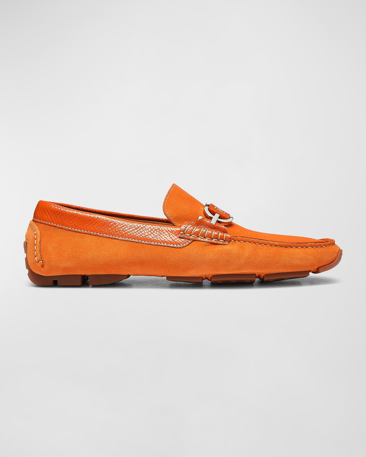 Shop Donald Pliner Men's Dacio 3 Suede Driving Shoes In Orange