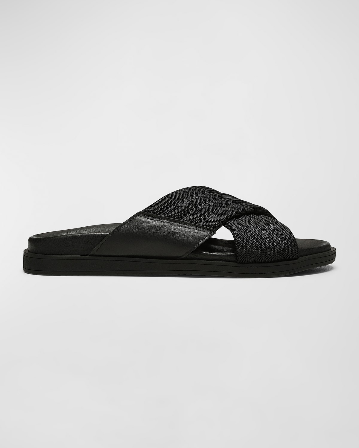 Men's Mateo Leather-Nylon Crisscross Slide Sandals