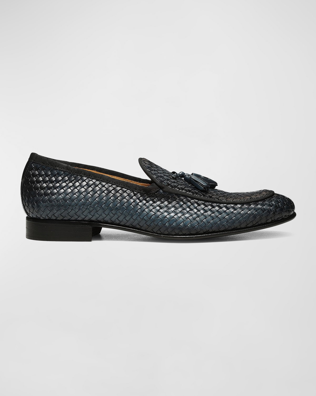 Donald J Pliner Men's Spirro Woven Leather Tassel Loafers In Navy