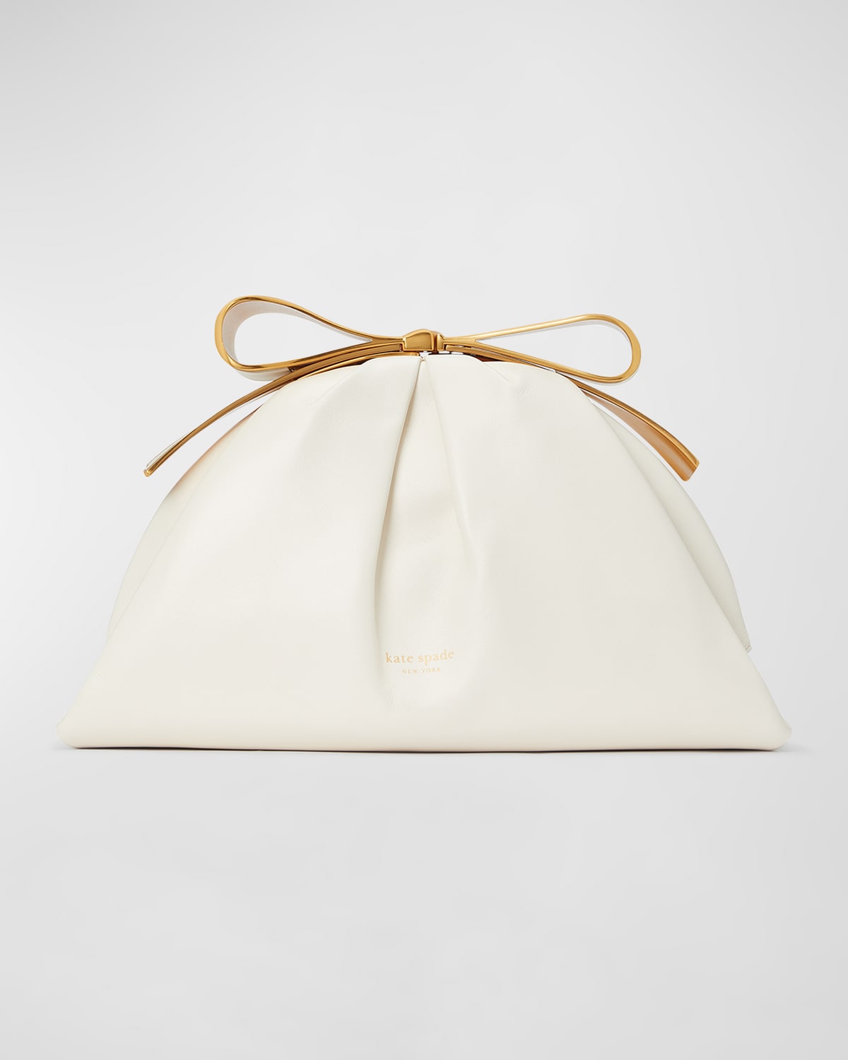 KATE SPADE BRIDAL BOW LEATHER CLUTCH BAG